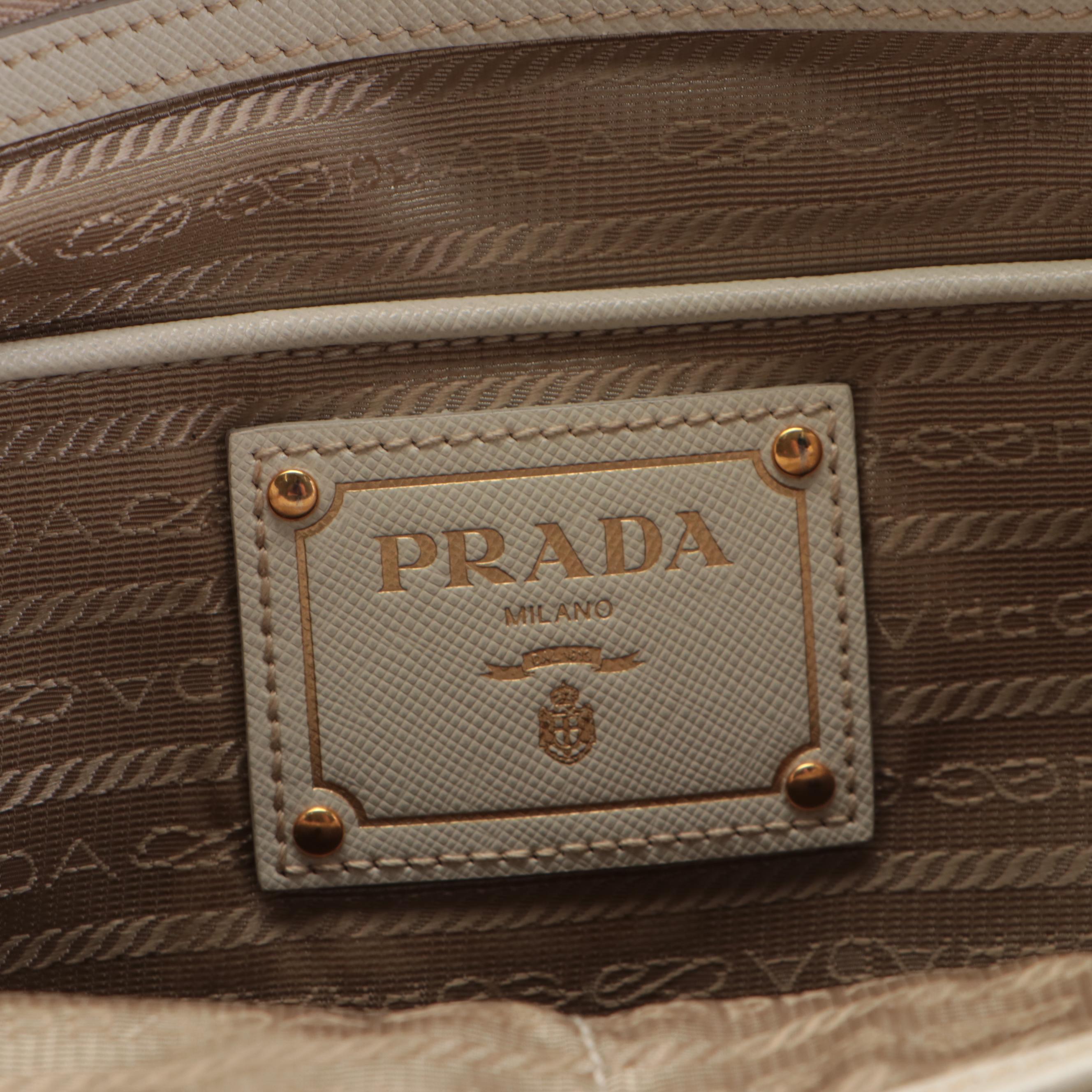 Prada Canapa Tote with Saffiano Leather Trim