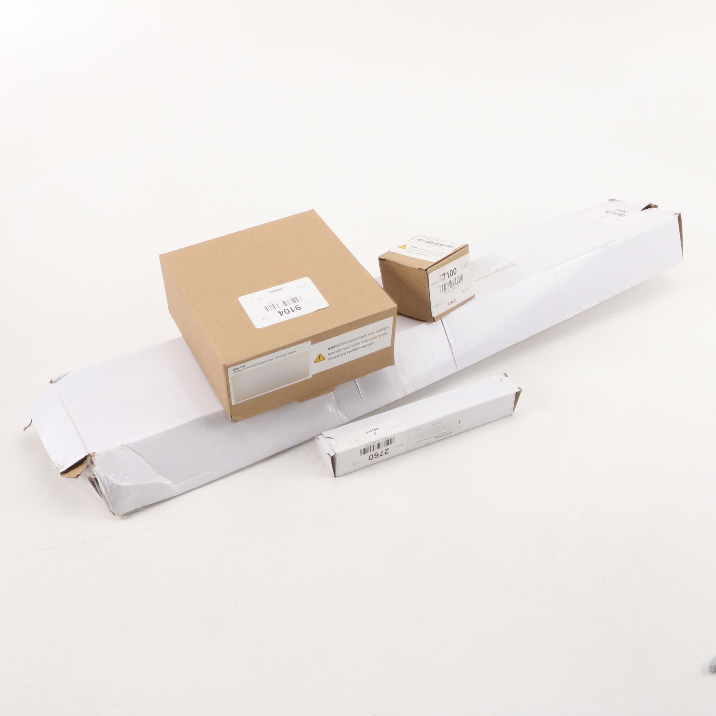 Brushed Nickel Finished Hand Shower, Towel Ring and Other Fixtures