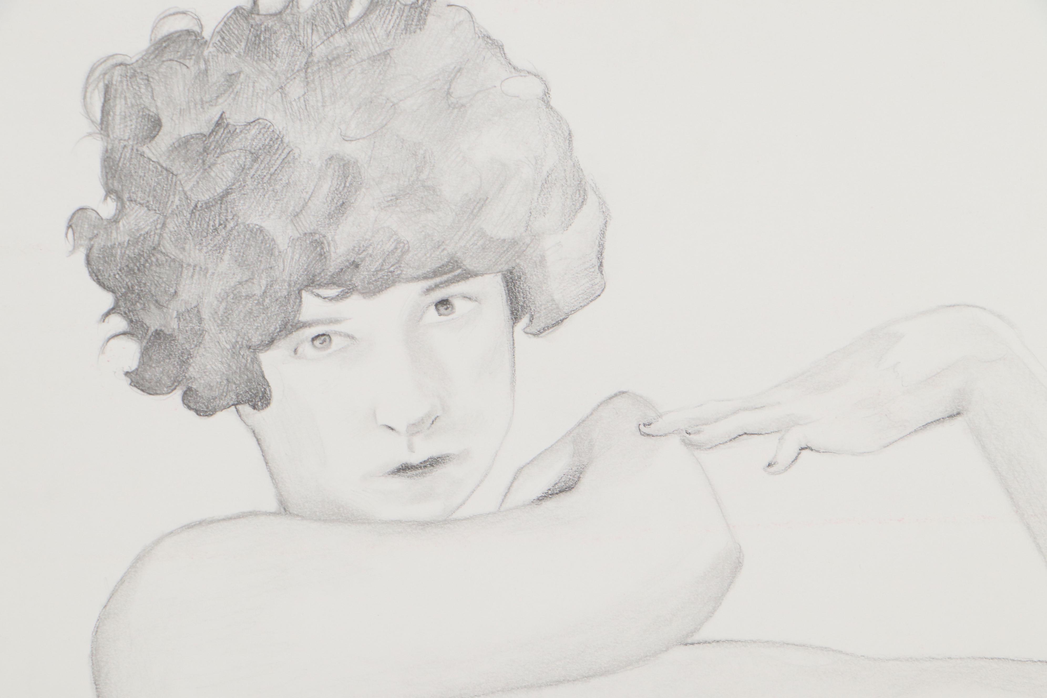 T. David Downs Nude Figure Graphite Drawing