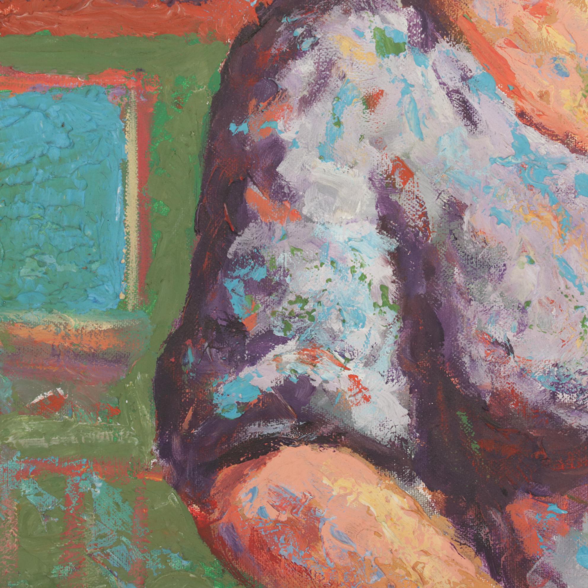 Larry Hamill Portrait Acrylic Painting "Oma," 1977