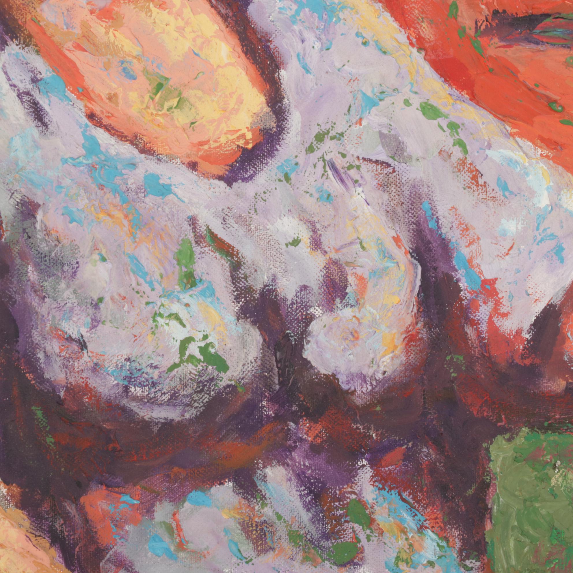 Larry Hamill Portrait Acrylic Painting "Oma," 1977