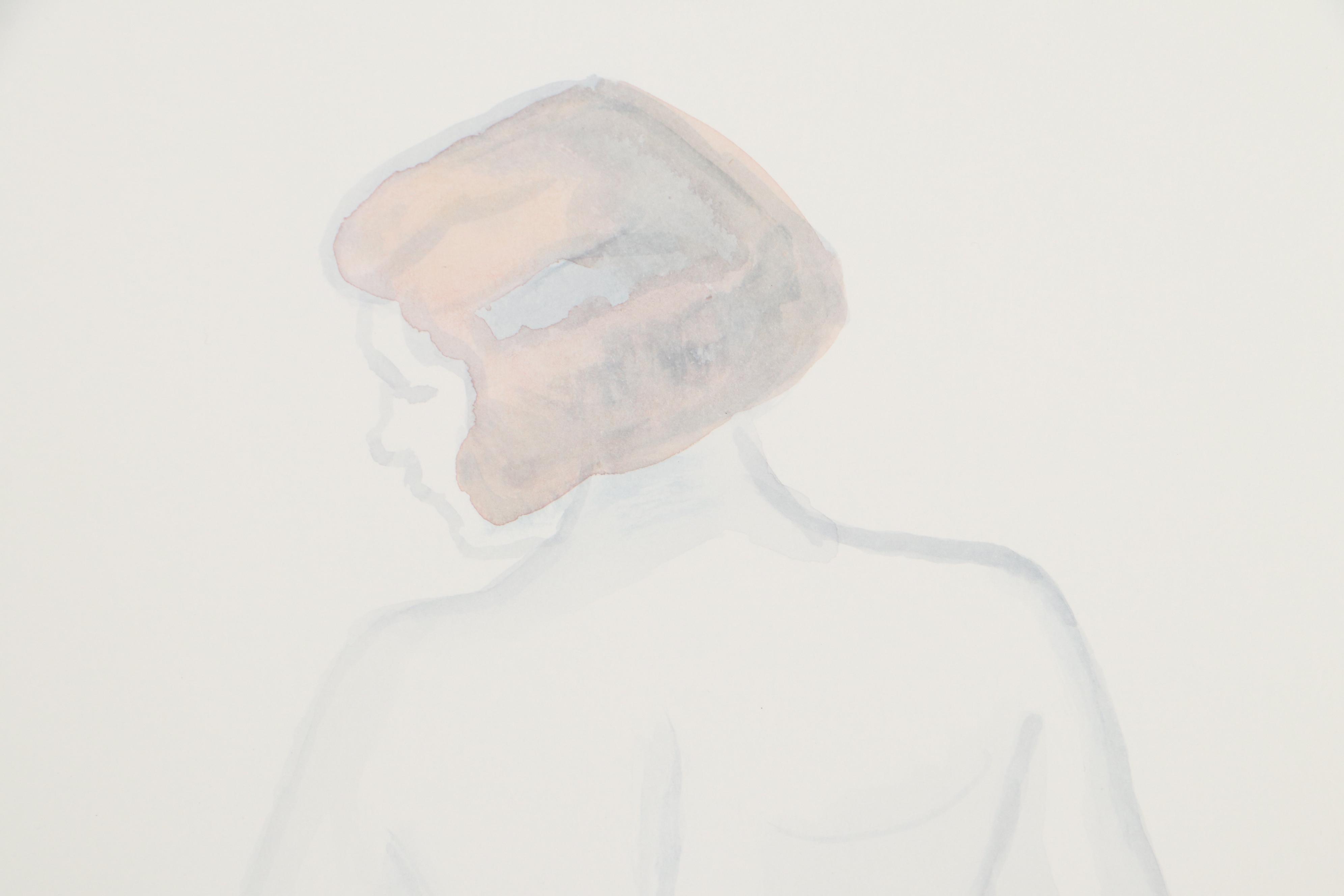 T. David Downs Nude Figure Watercolor Painting