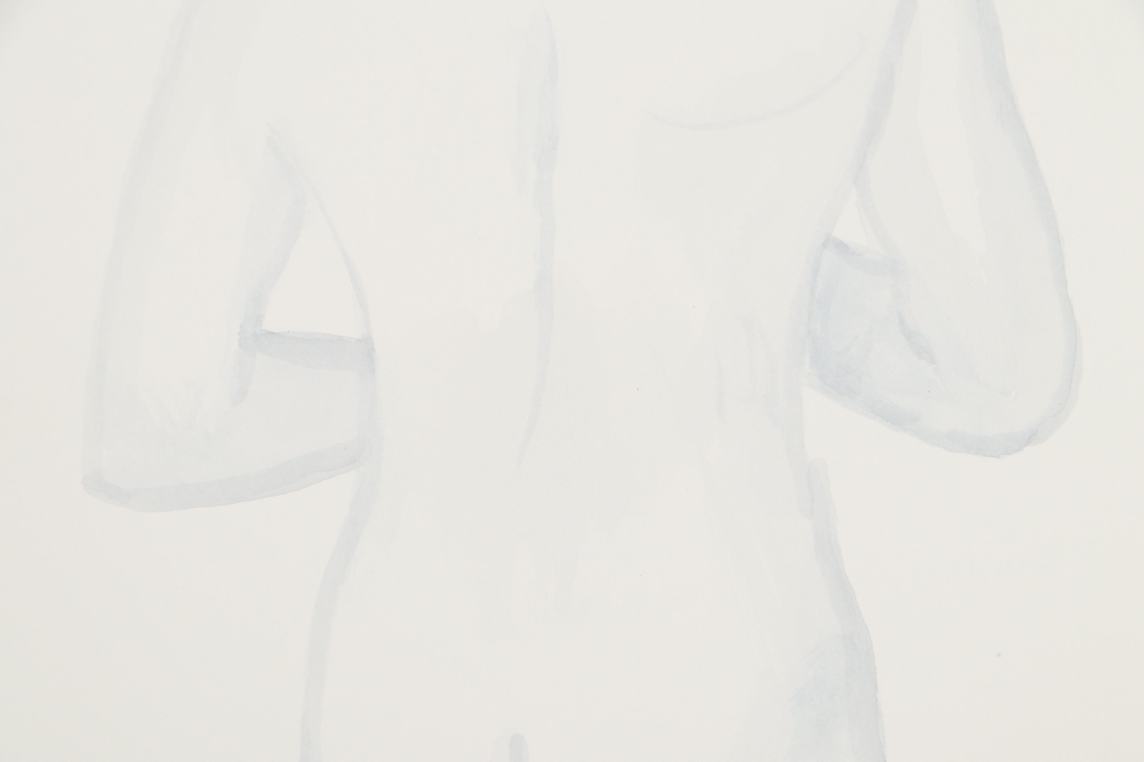 T. David Downs Nude Figure Watercolor Painting