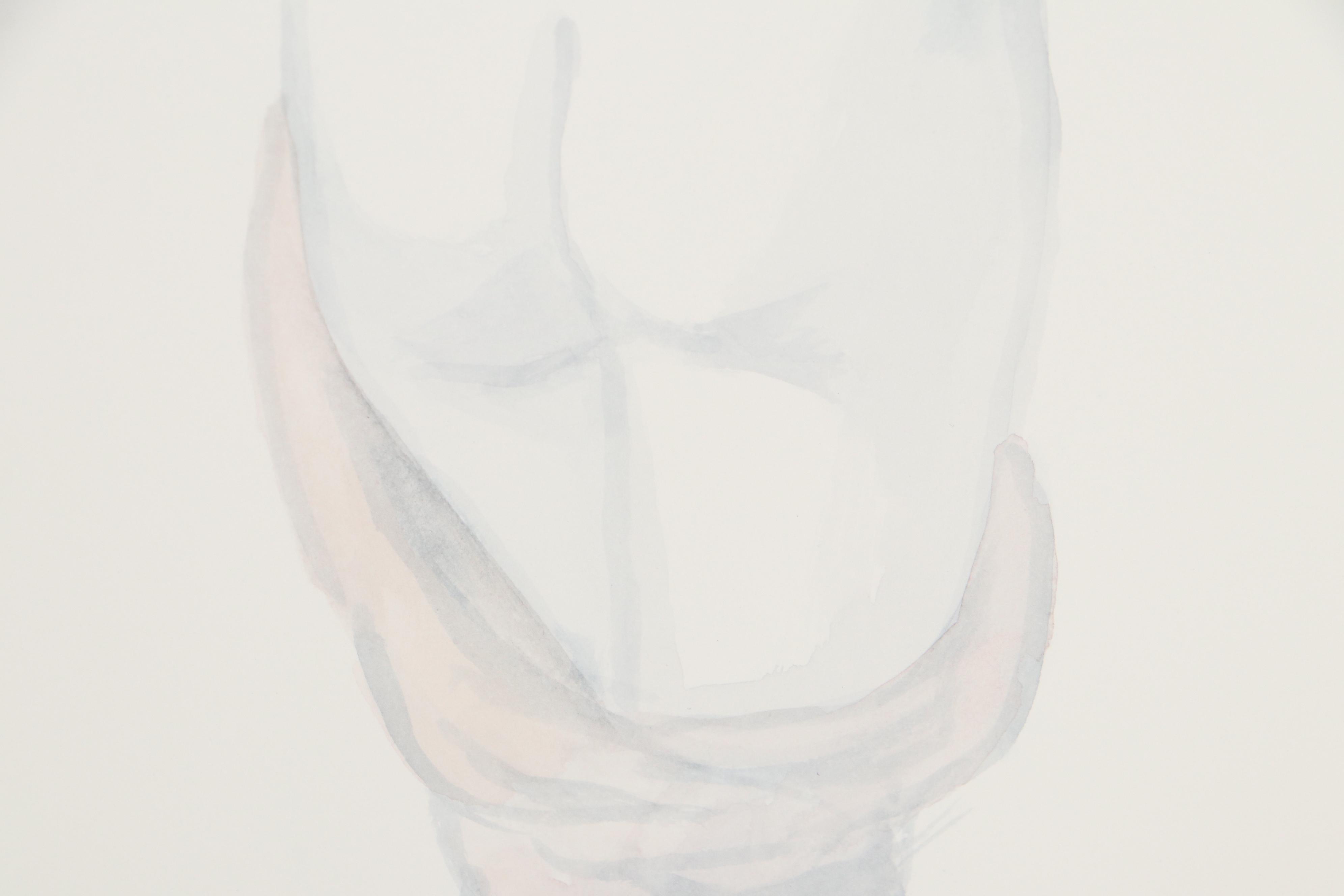 T. David Downs Nude Figure Watercolor Painting