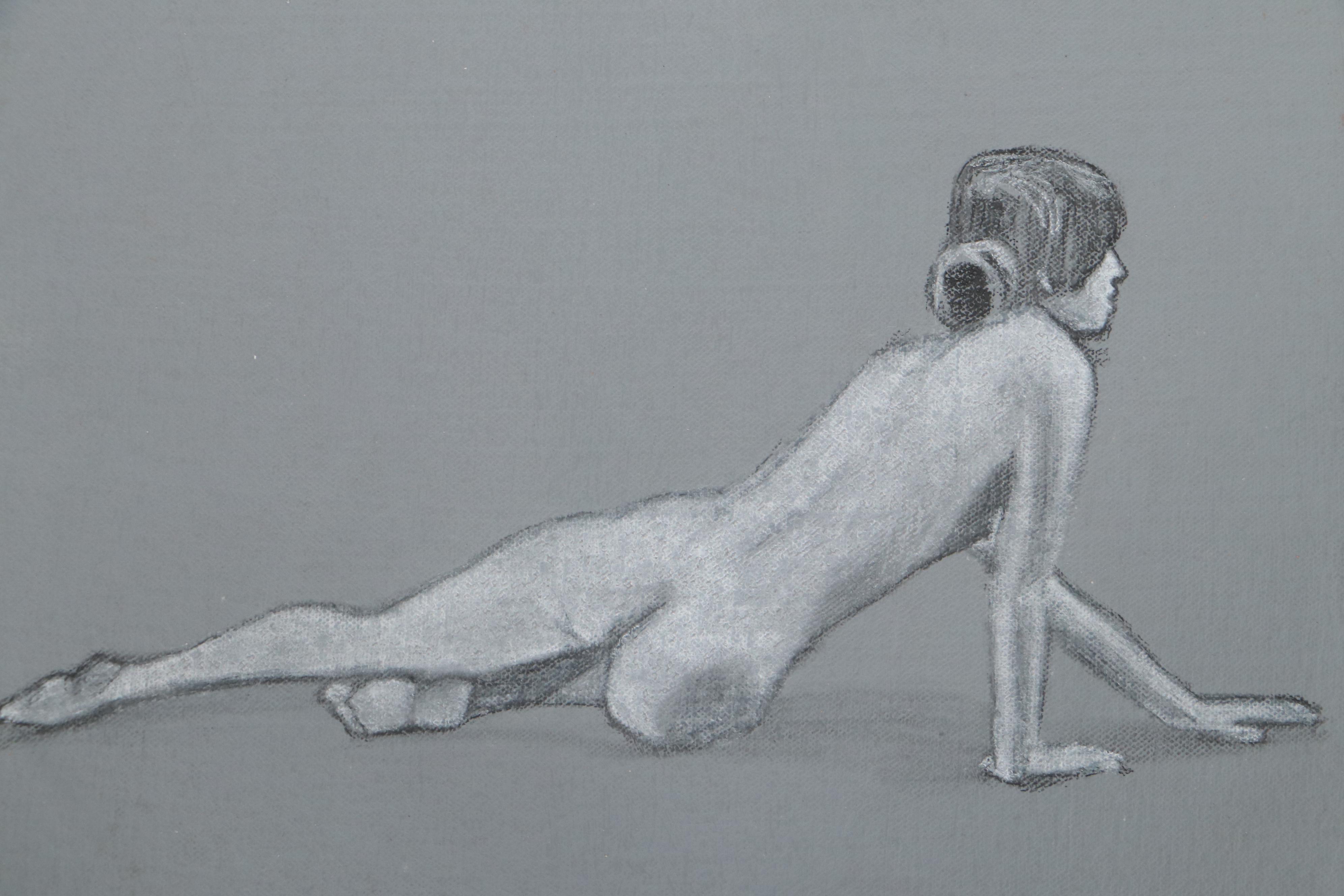 T. David Downs Nude Figure Mixed Media Painting