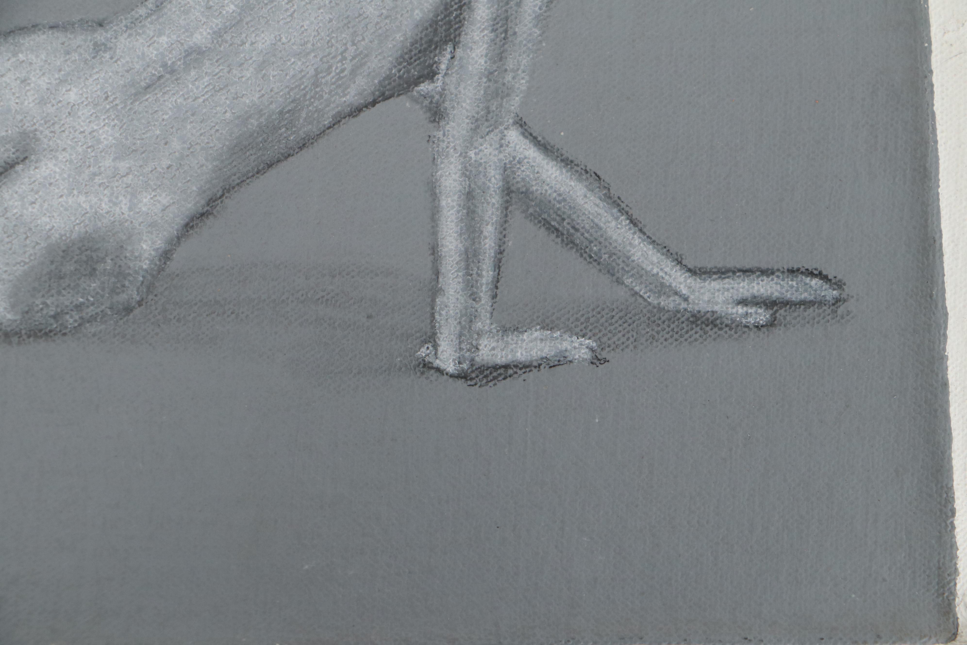 T. David Downs Nude Figure Mixed Media Painting