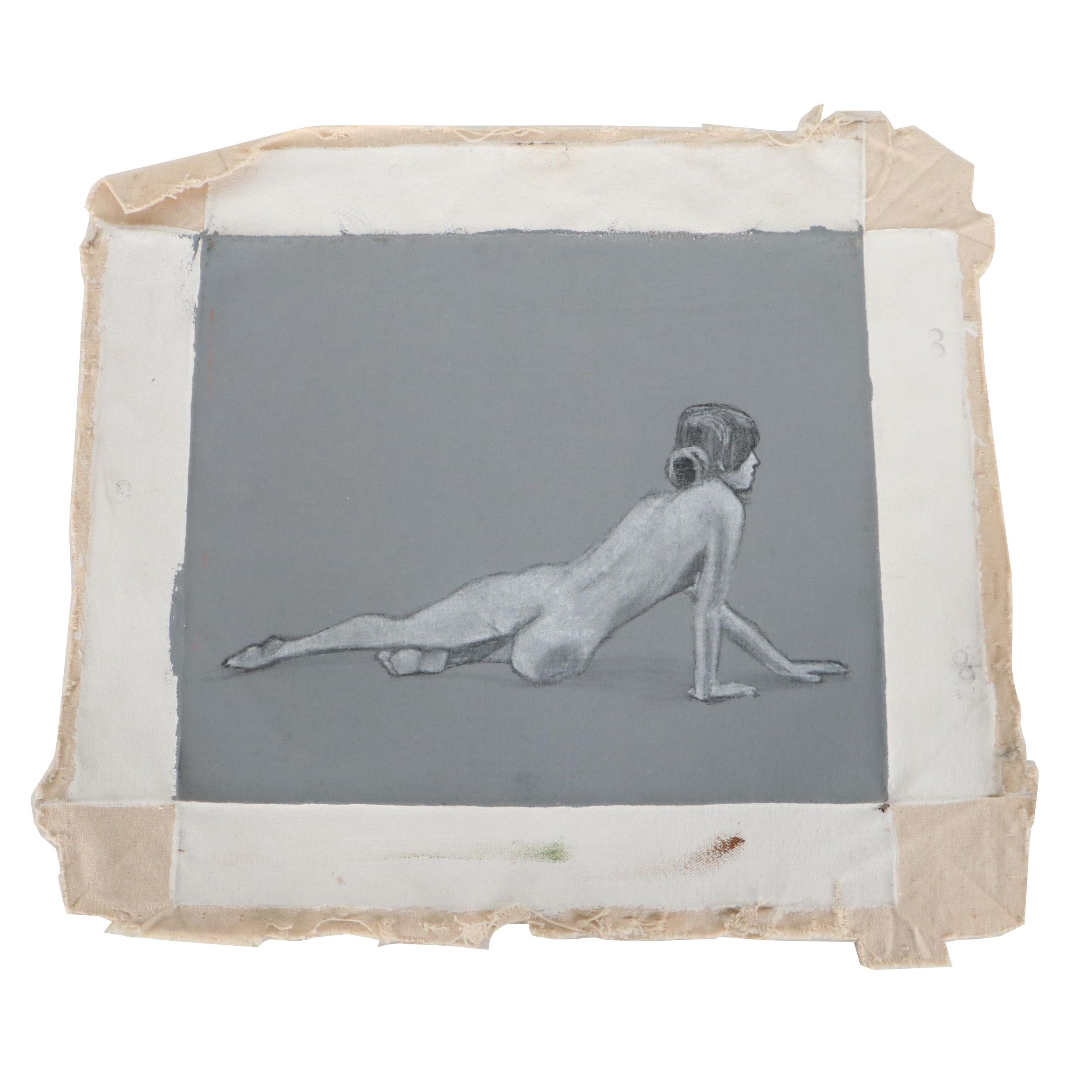 T. David Downs Nude Figure Mixed Media Painting