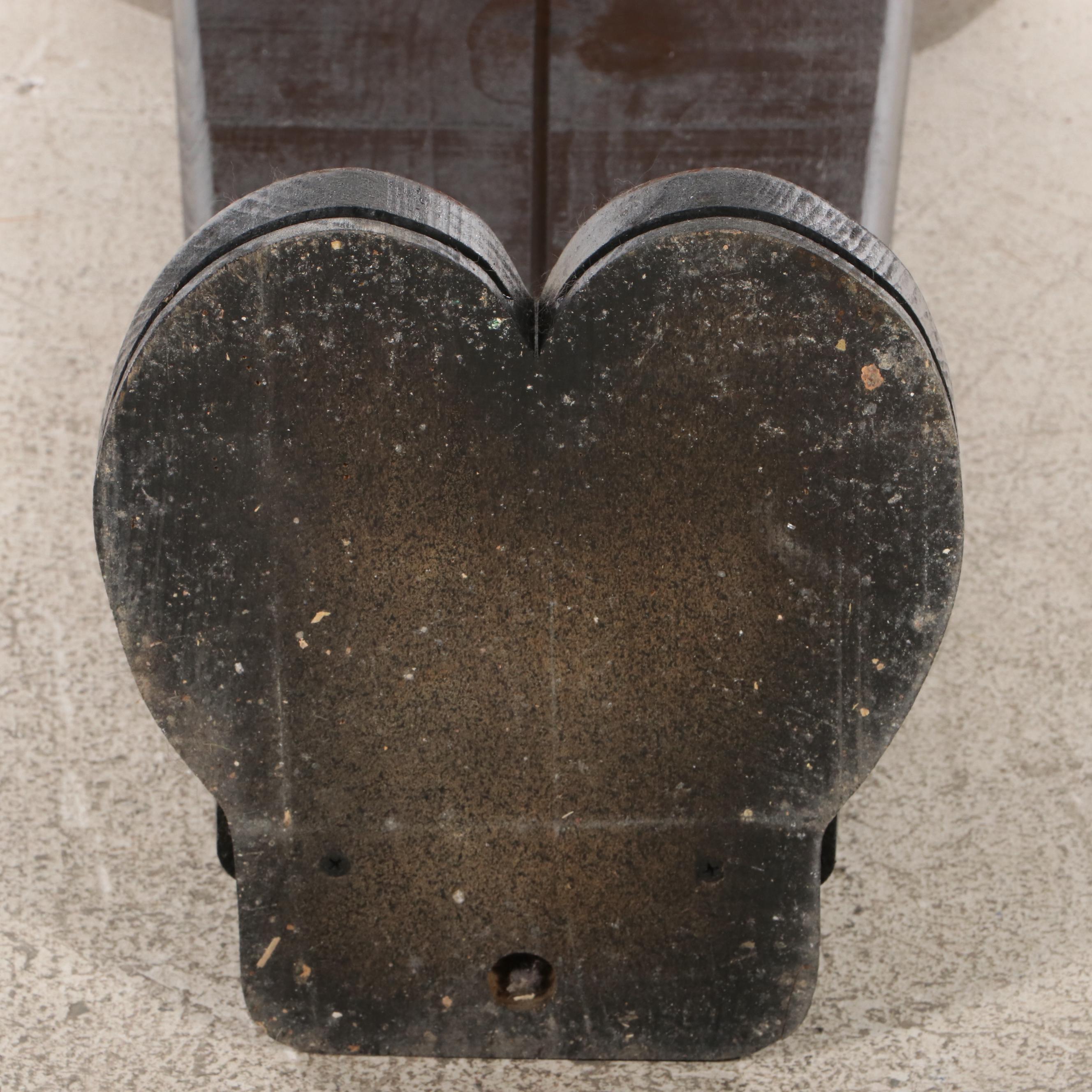 Woodendipity Painted and Carved Wood French Butler Tray Table, Signed "DuLong"