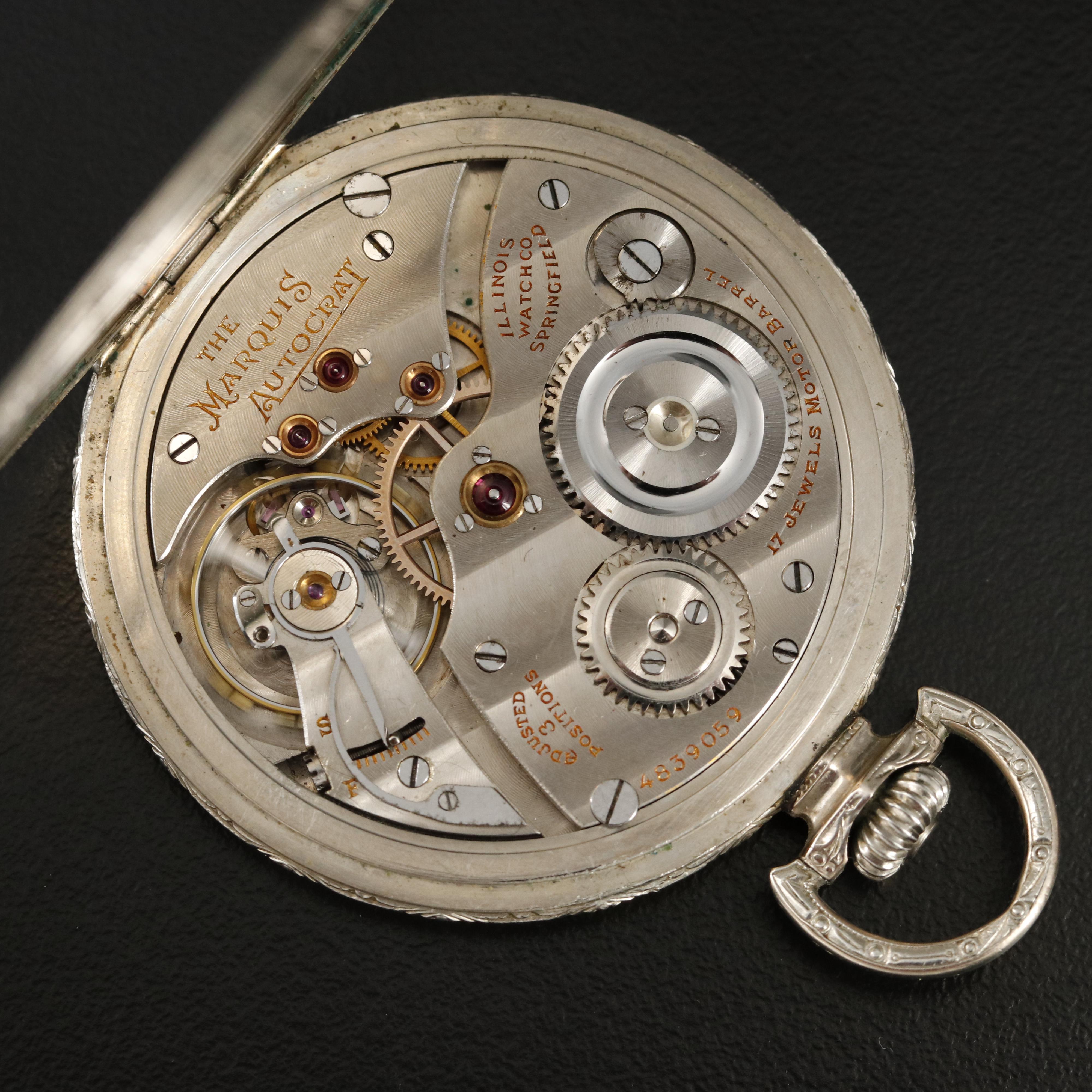 1926 Illinois "The Marquis Autocrat" 14K Gold Filled Pocket Watch