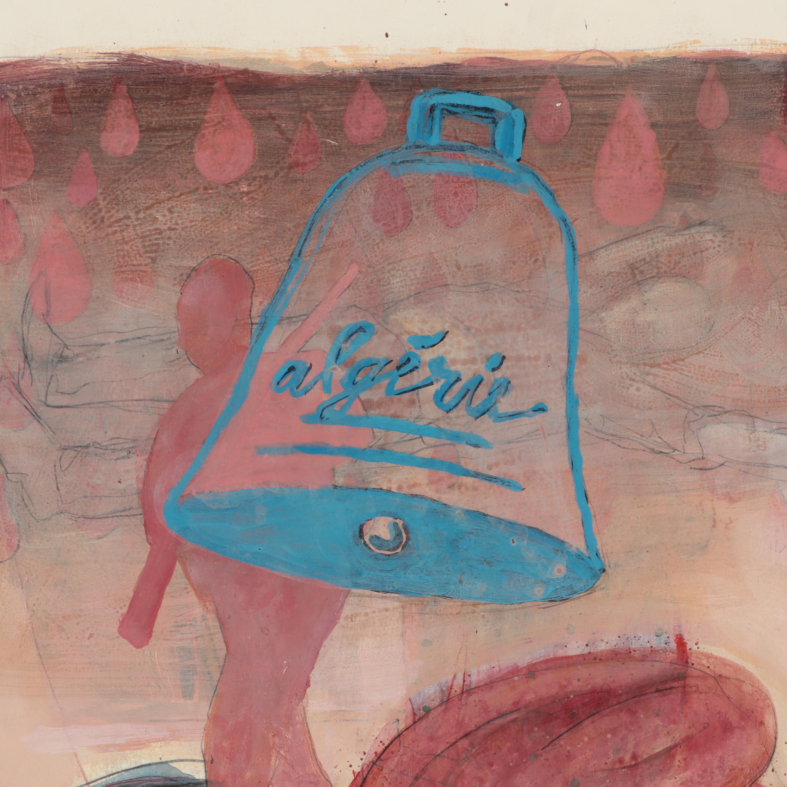 Joseph Daniel Fiedler Mixed Media Painting "Attributs de Guerre Sang"