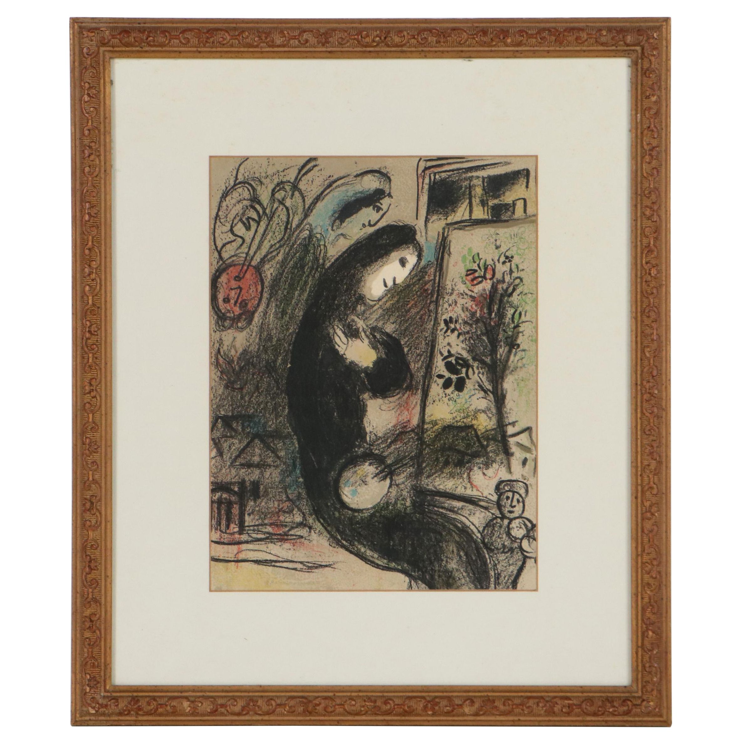Marc Chagall Lithograph "L'inspire," Circa 1963