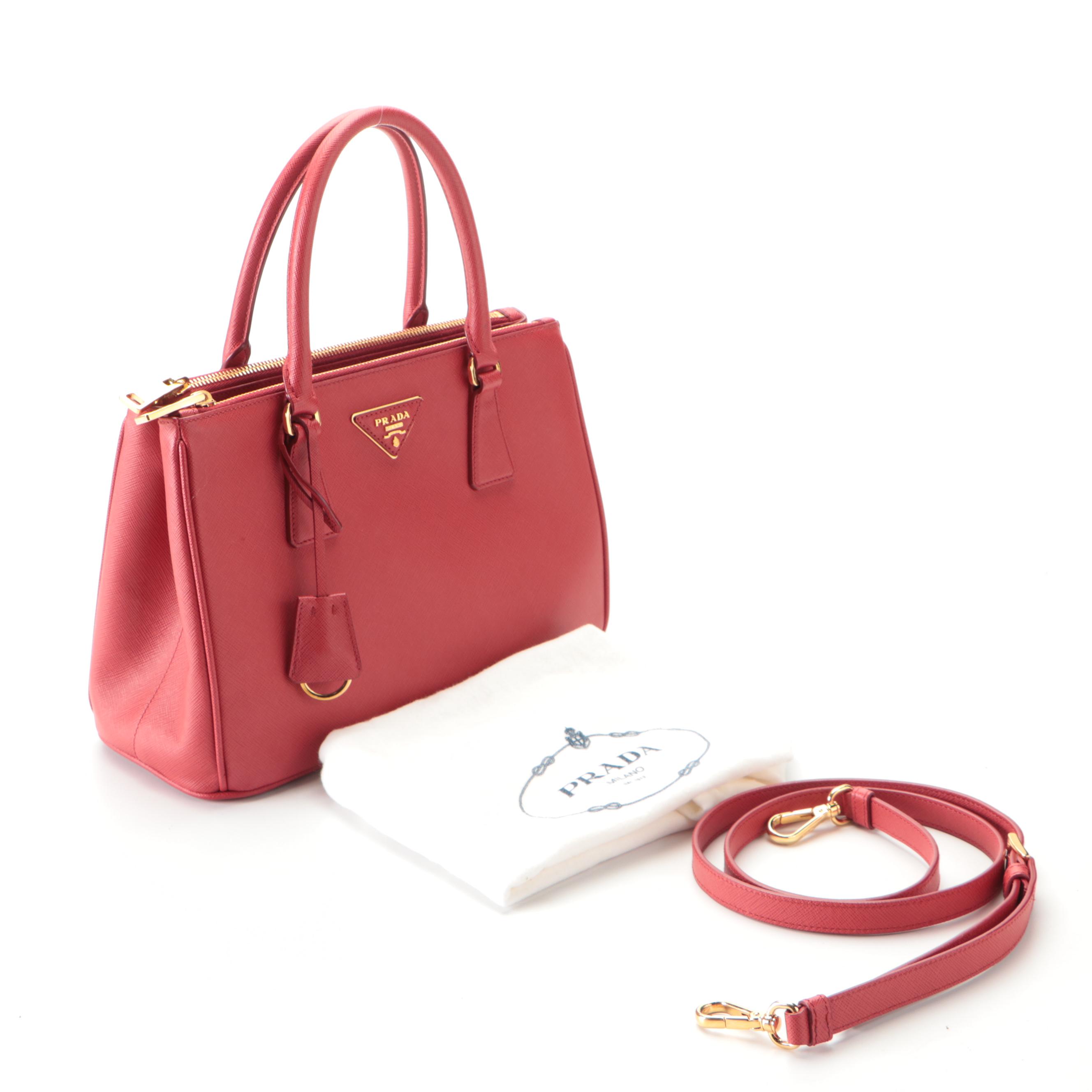 Prada Galleria Double Zip Tote Small in Saffiano Leather