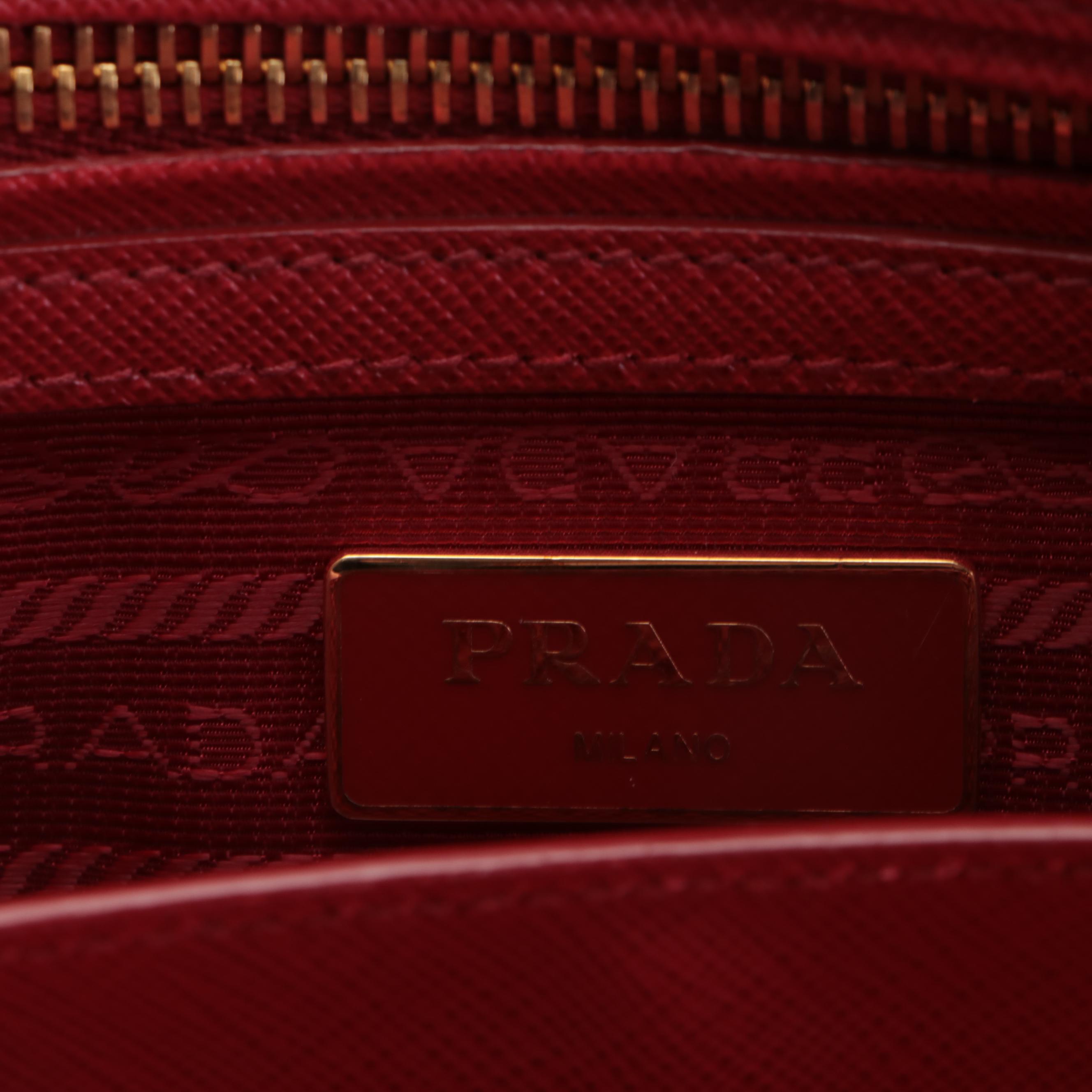 Prada Galleria Double Zip Tote Small in Saffiano Leather