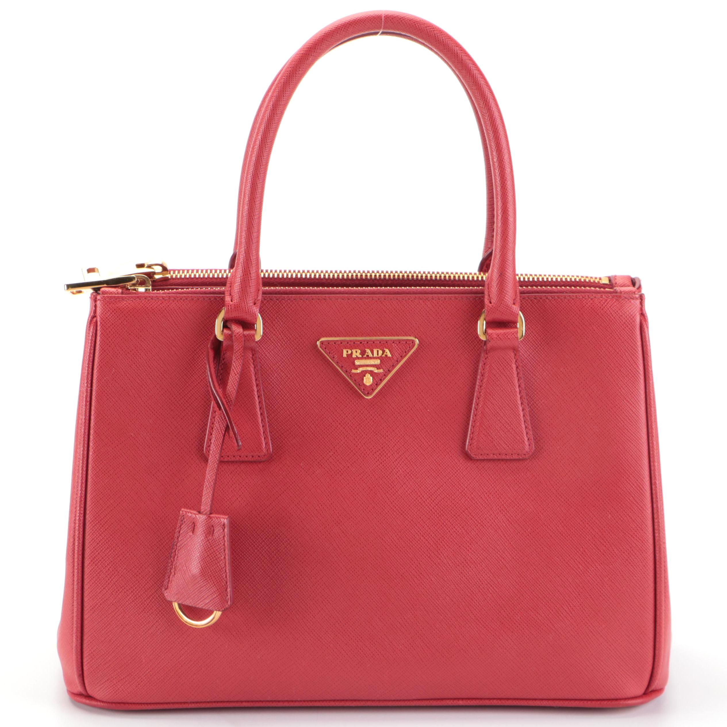 Prada Galleria Double Zip Tote Small in Saffiano Leather