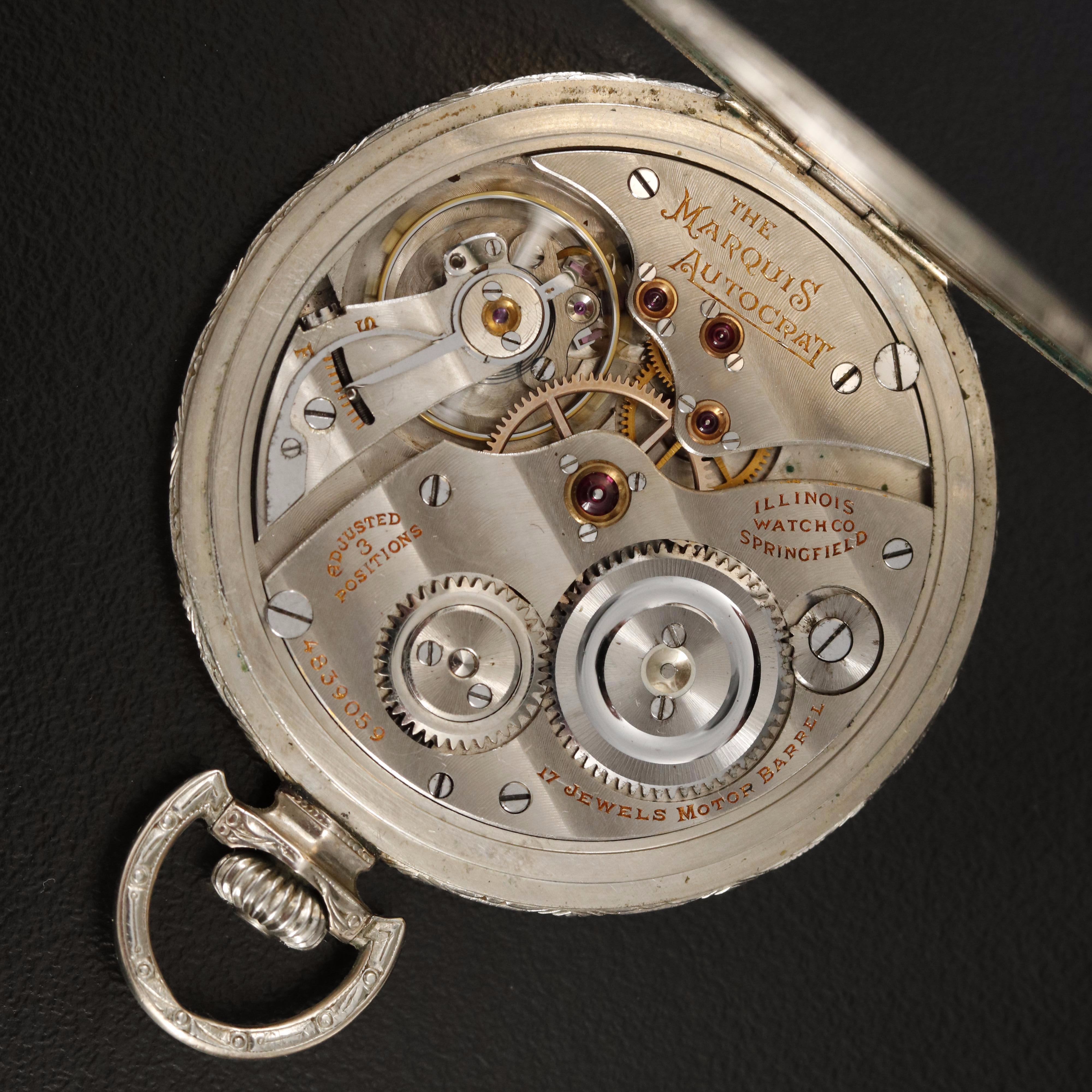 1926 Illinois "The Marquis Autocrat" 14K Gold Filled Pocket Watch