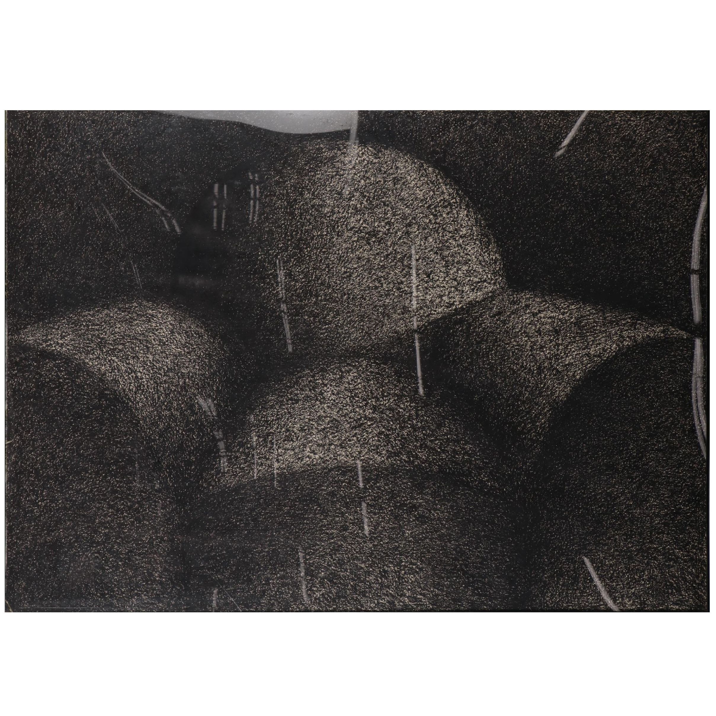 Ross Rosenberg Large-Scale Oil Pastel Drawing "Big Chair," 1981