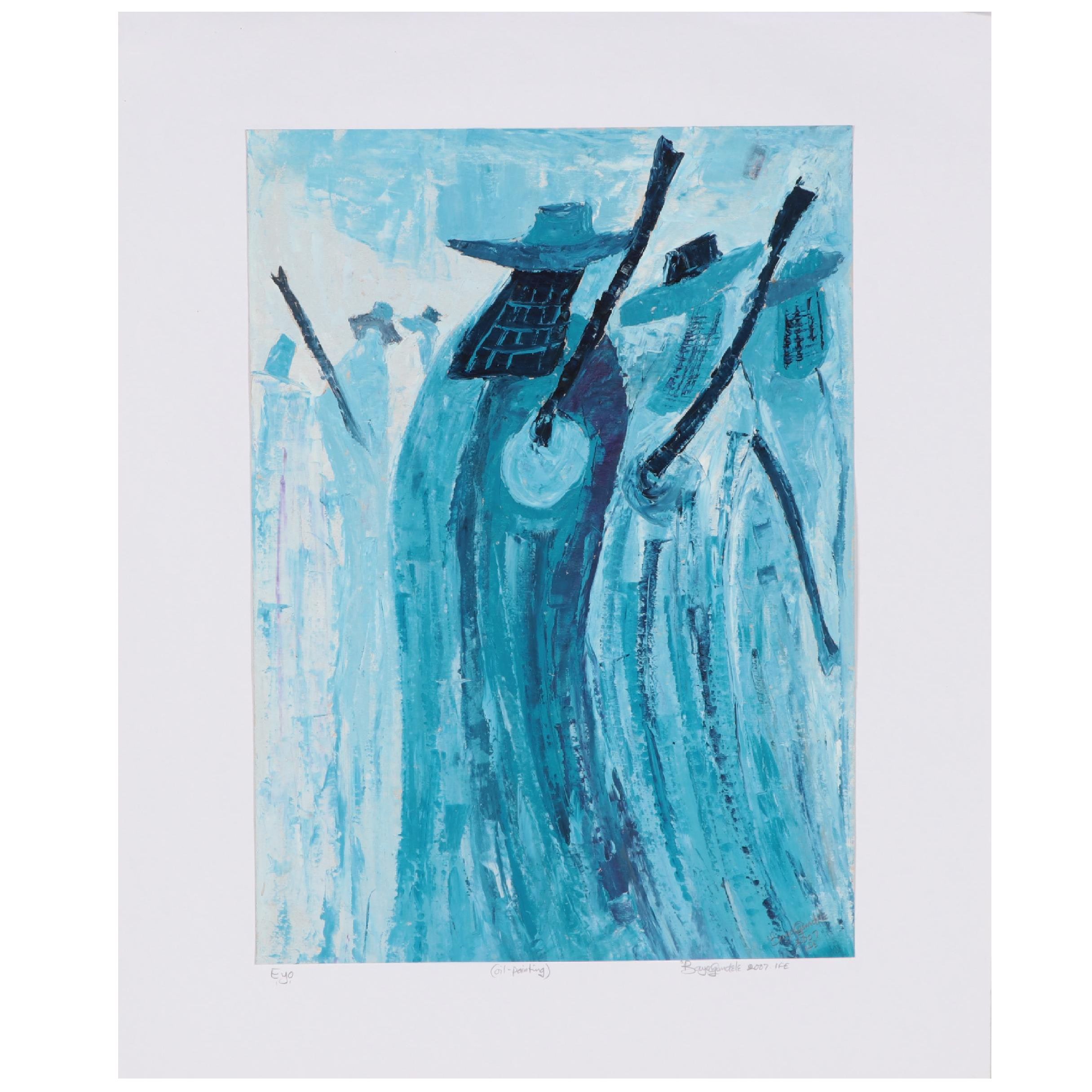 Bayo Ogundele Oil Painting "Eyo," 2007