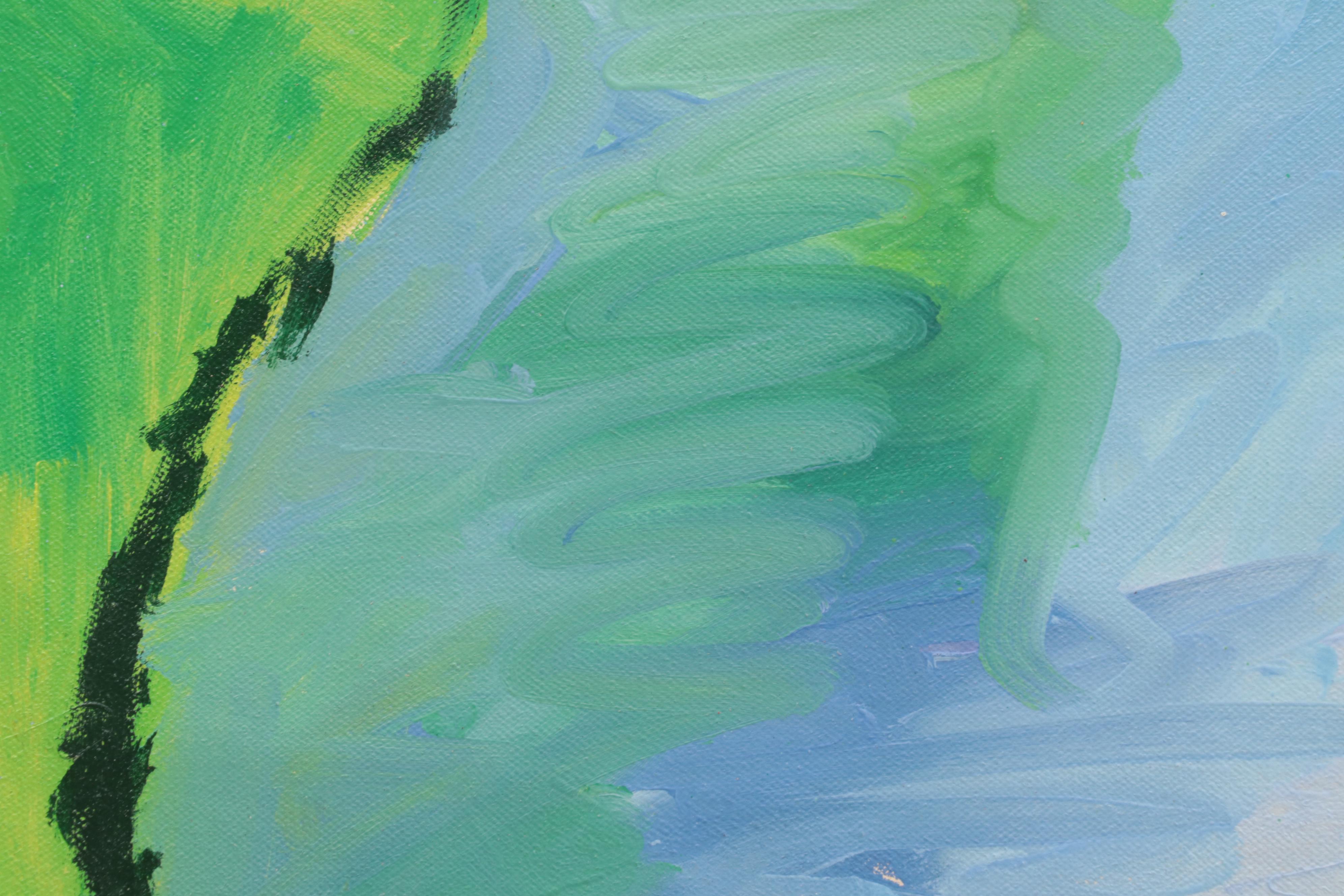 Jerald Mironov Landscape Oil Painting of Park, Late 20th Century