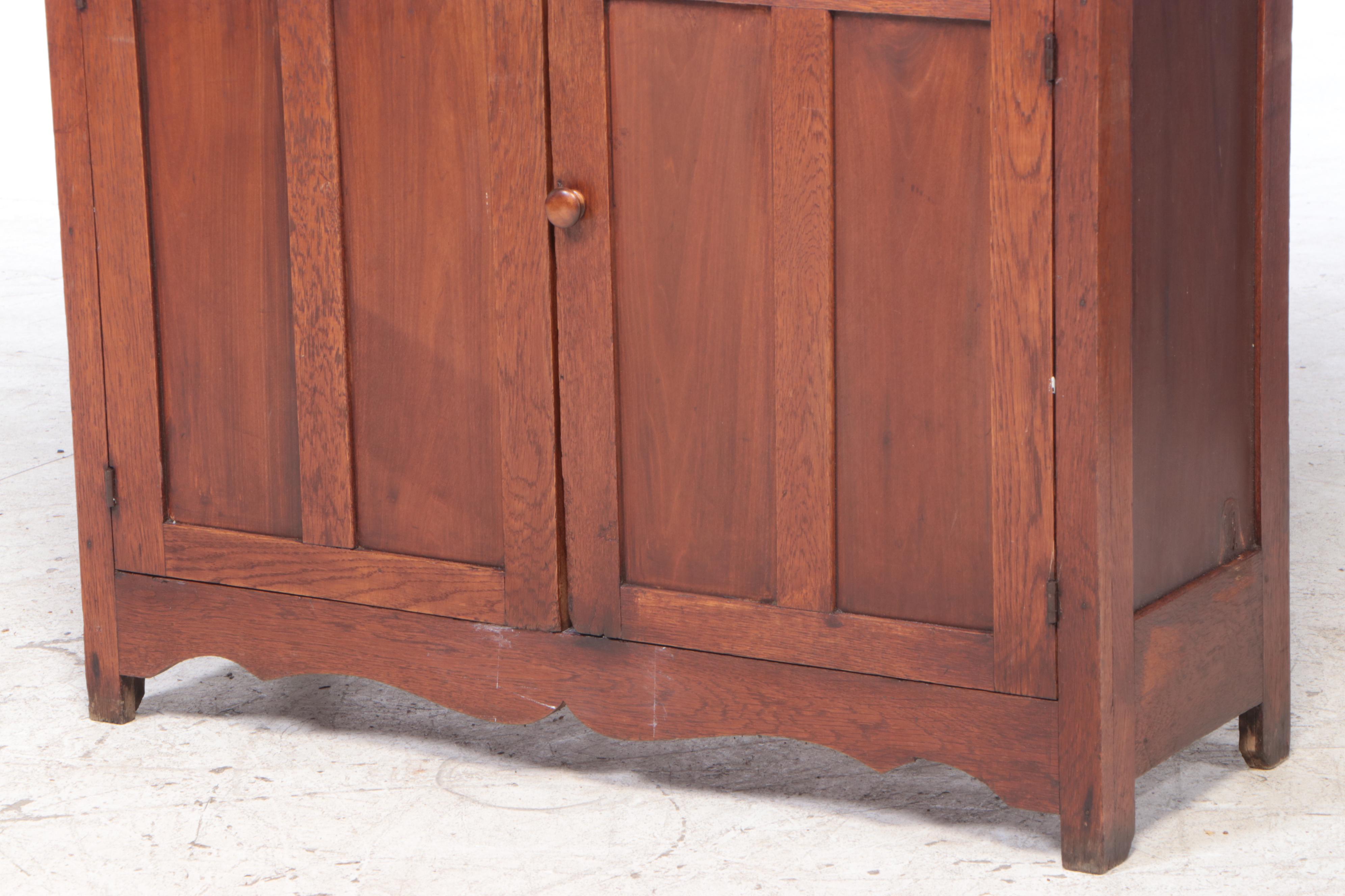 Davis and Nixon of Peebles, Ohio Oak Flat-Wall Cupboard, Late 19th Century