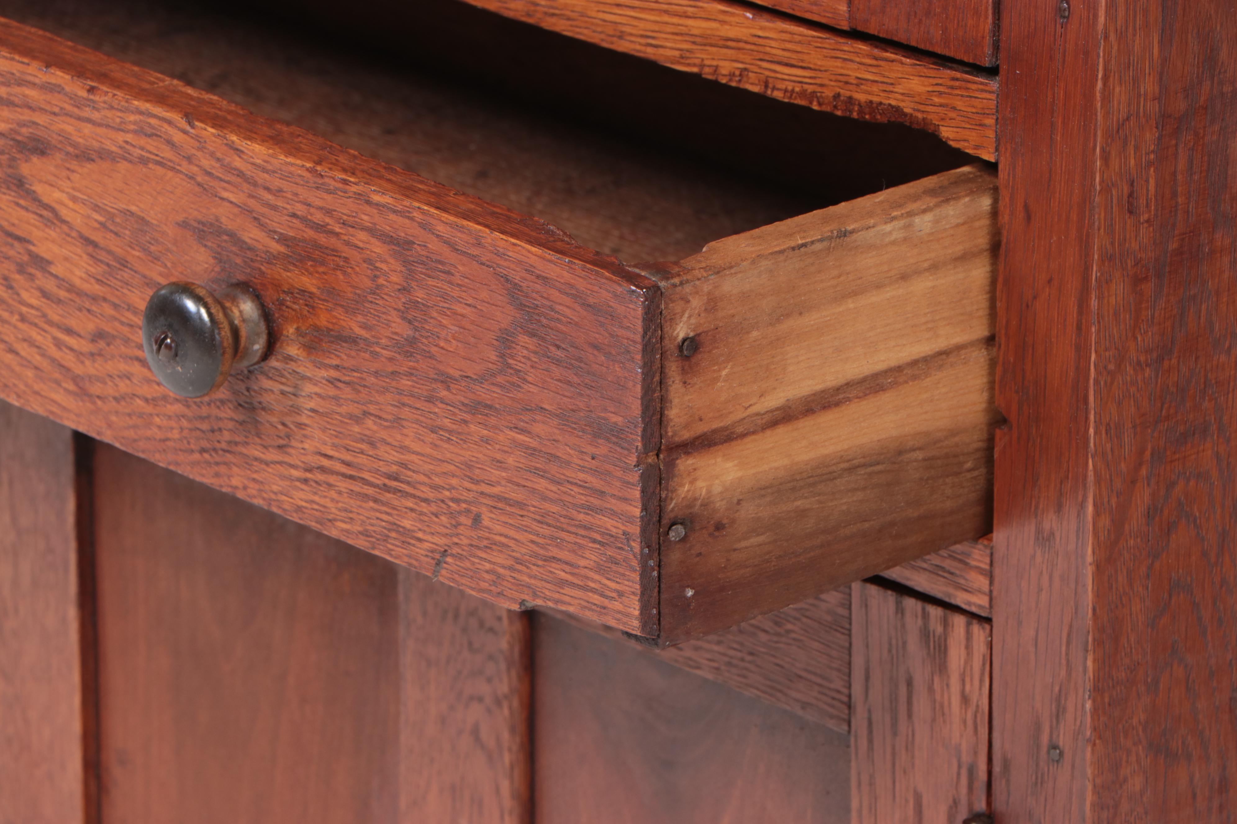 Davis and Nixon of Peebles, Ohio Oak Flat-Wall Cupboard, Late 19th Century