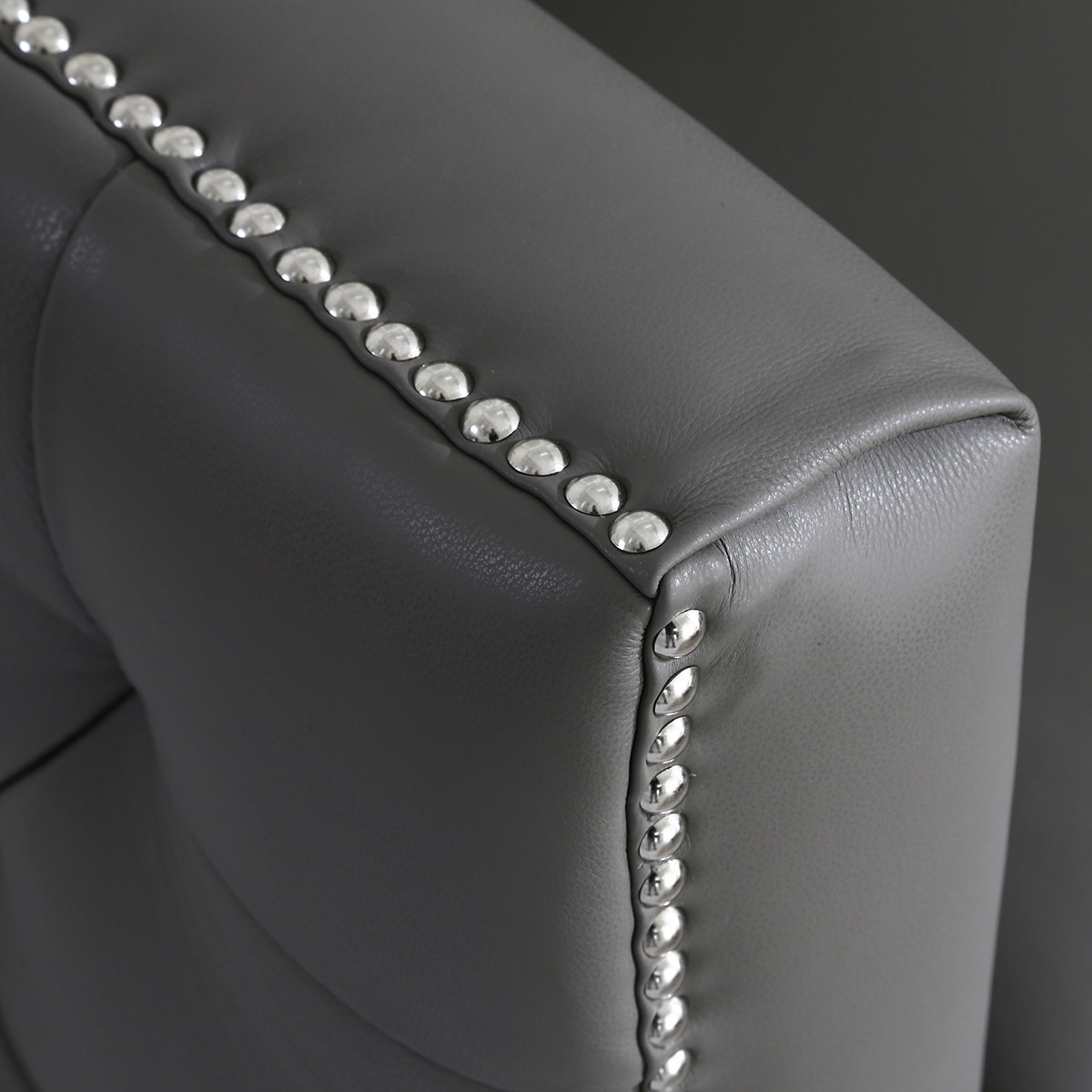 Simon Li "Jameston" Leather Loveseat in Gray