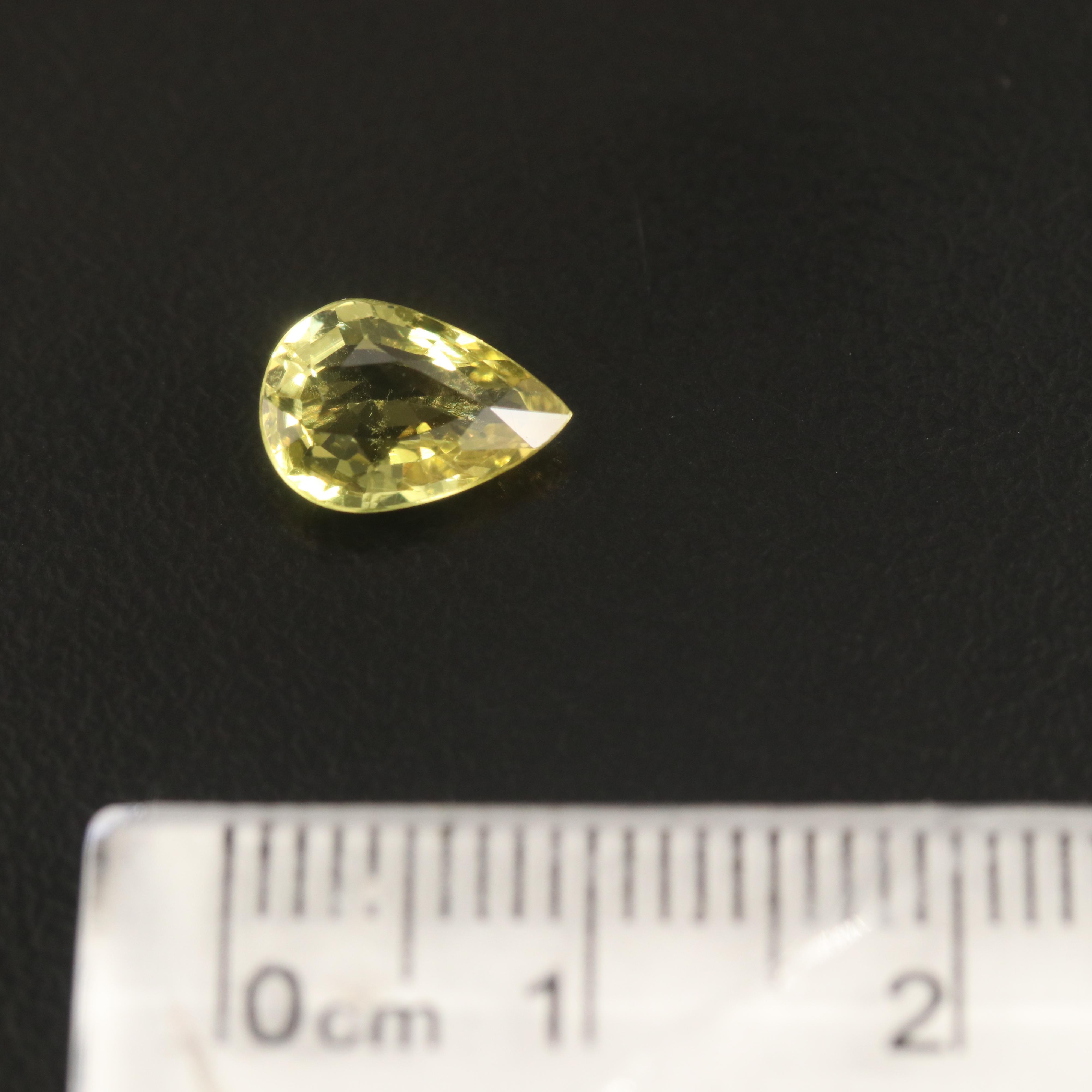Loose 1.36 CT Pear Faceted Chrysoberyl