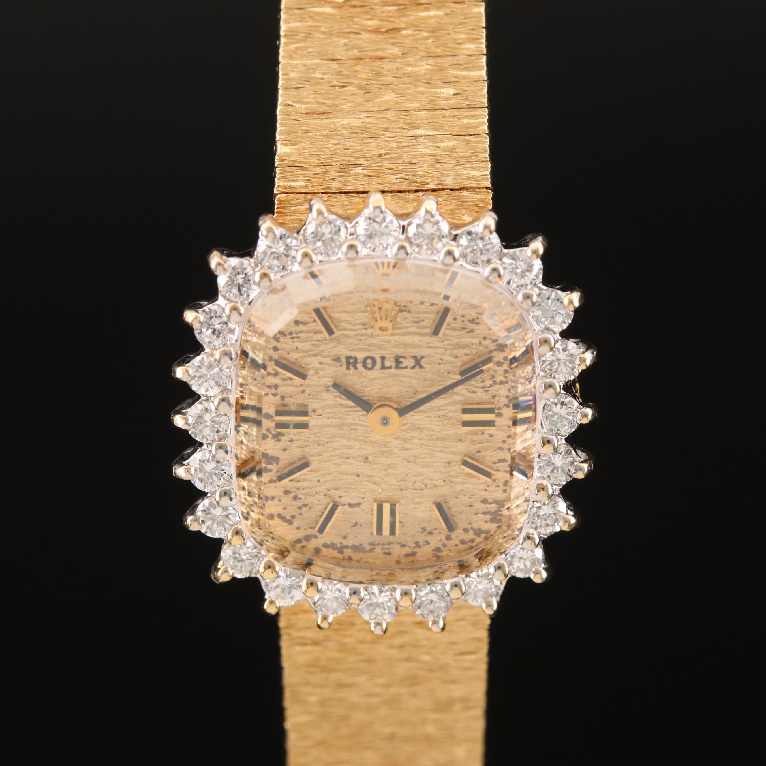 Rolex Diamond Bezel 14K Watch