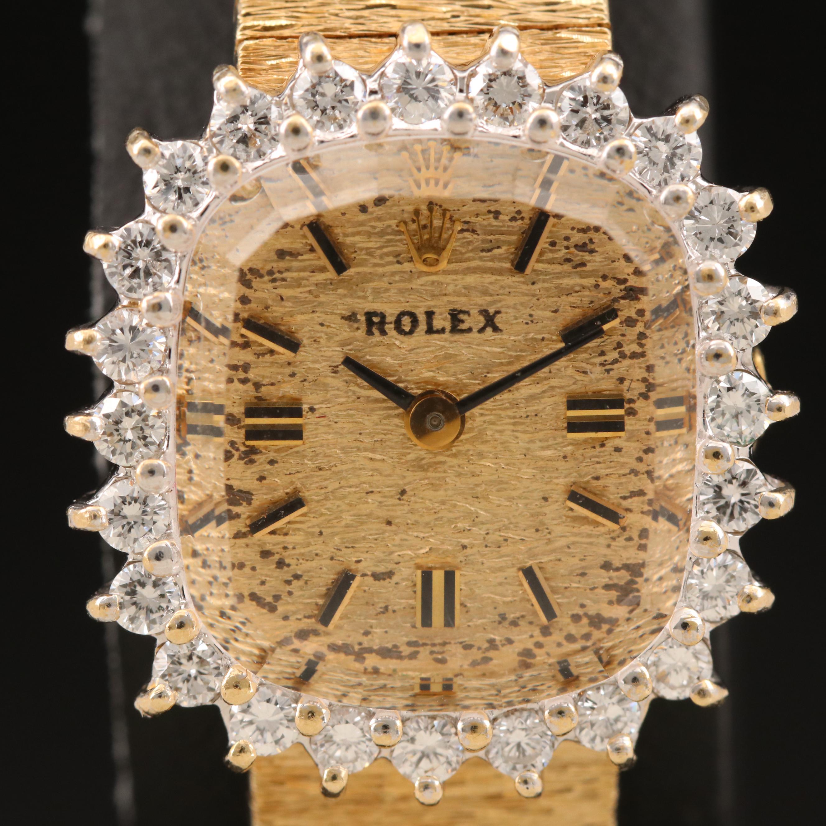 Rolex Diamond Bezel 14K Watch