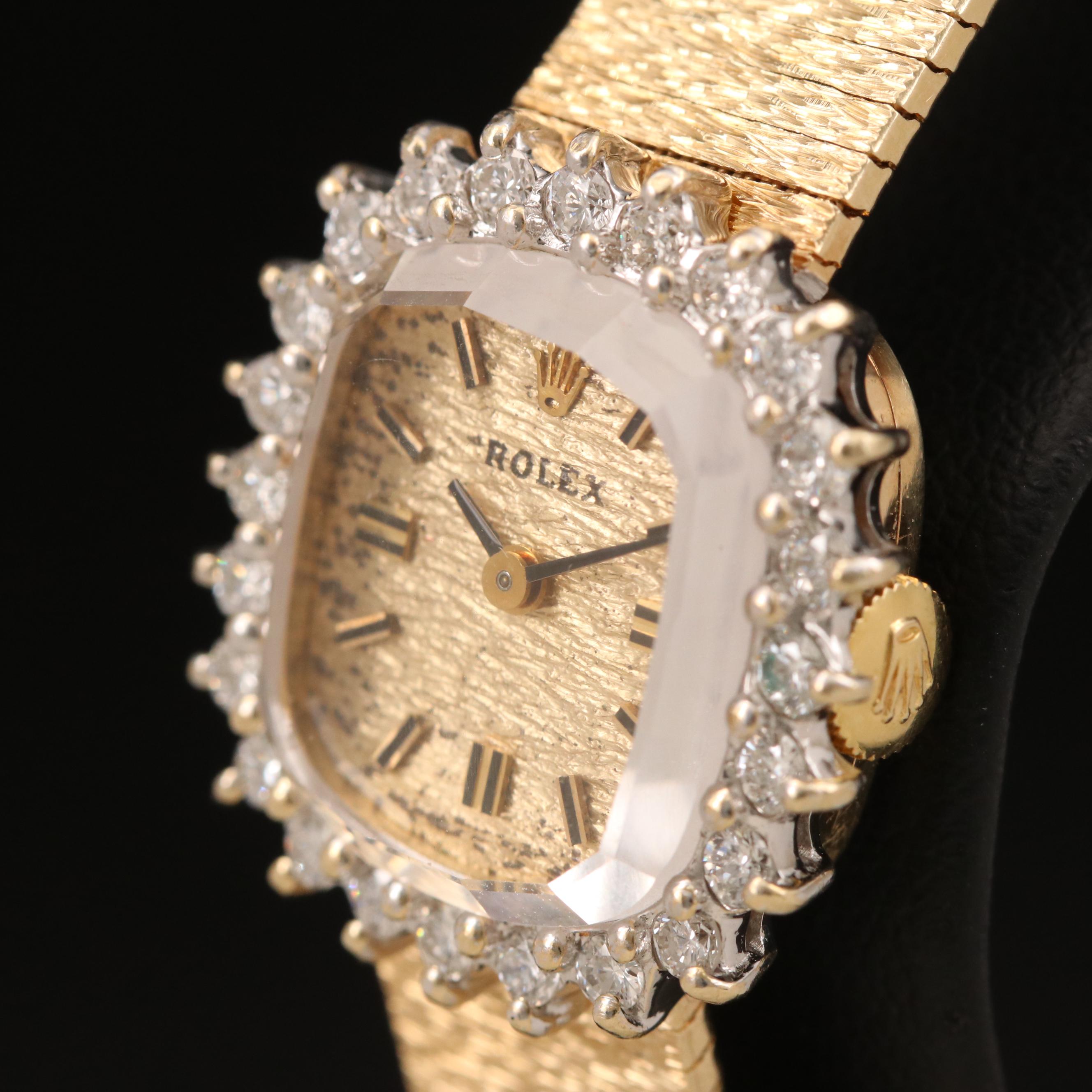 Rolex Diamond Bezel 14K Watch