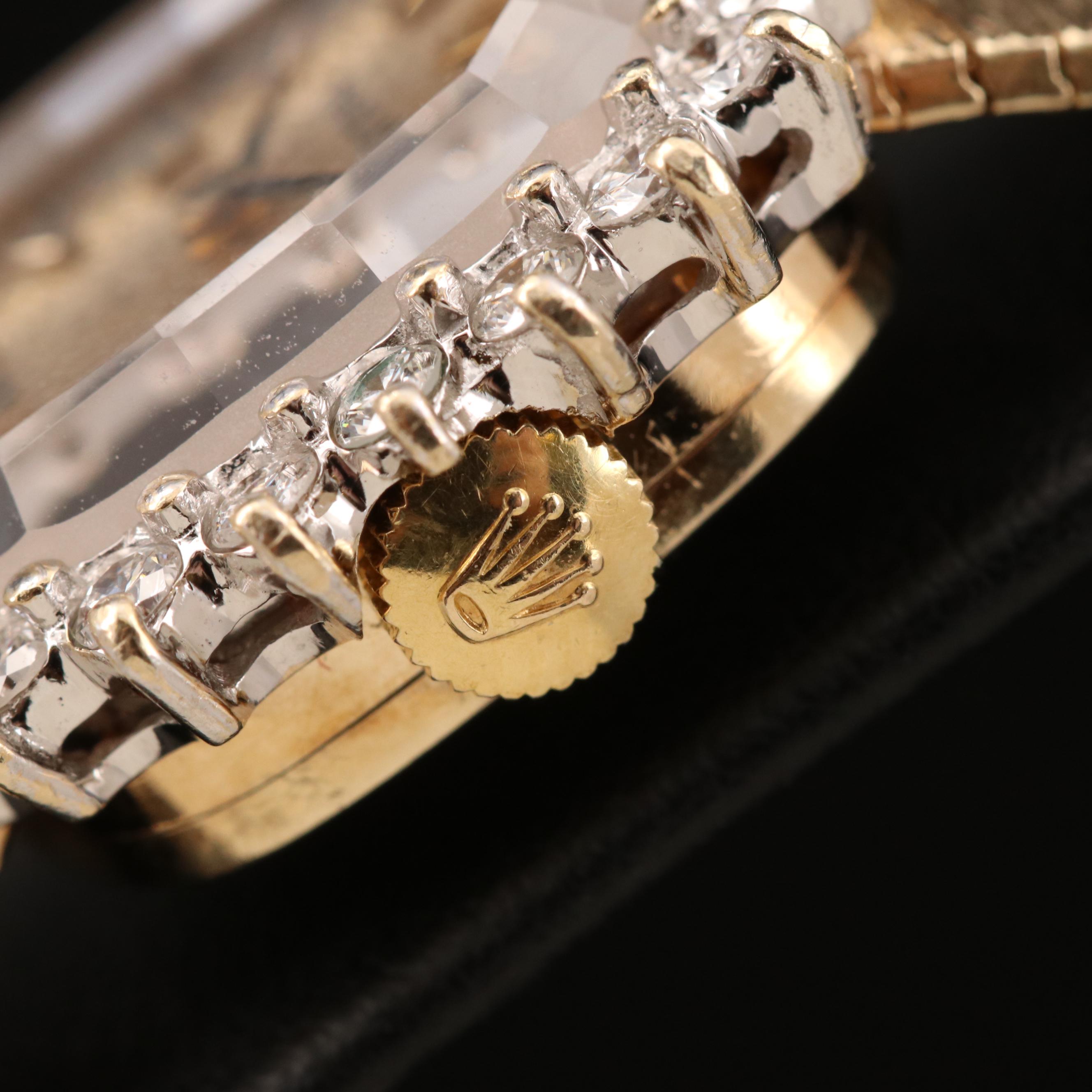 Rolex Diamond Bezel 14K Watch