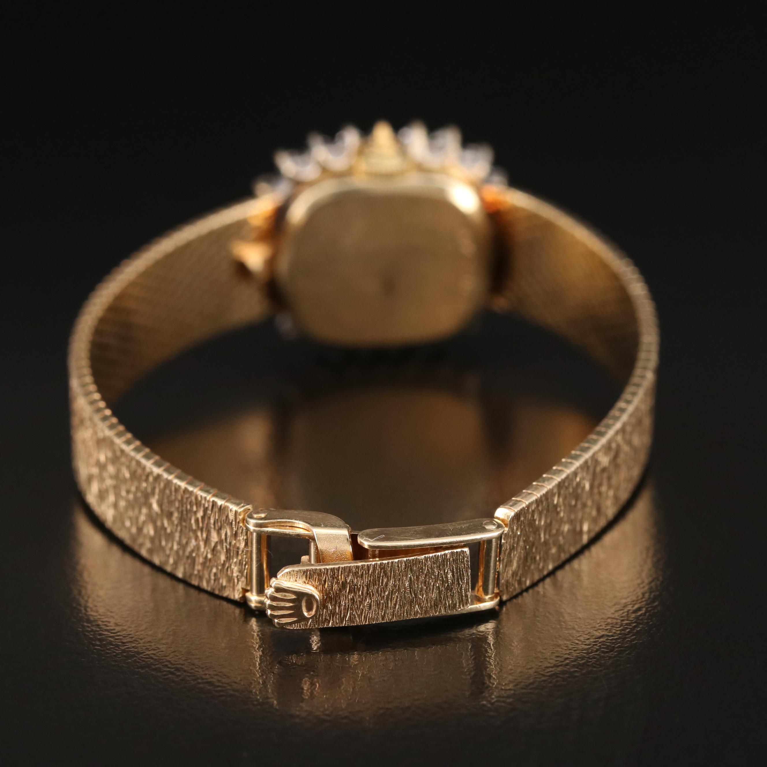 Rolex Diamond Bezel 14K Watch