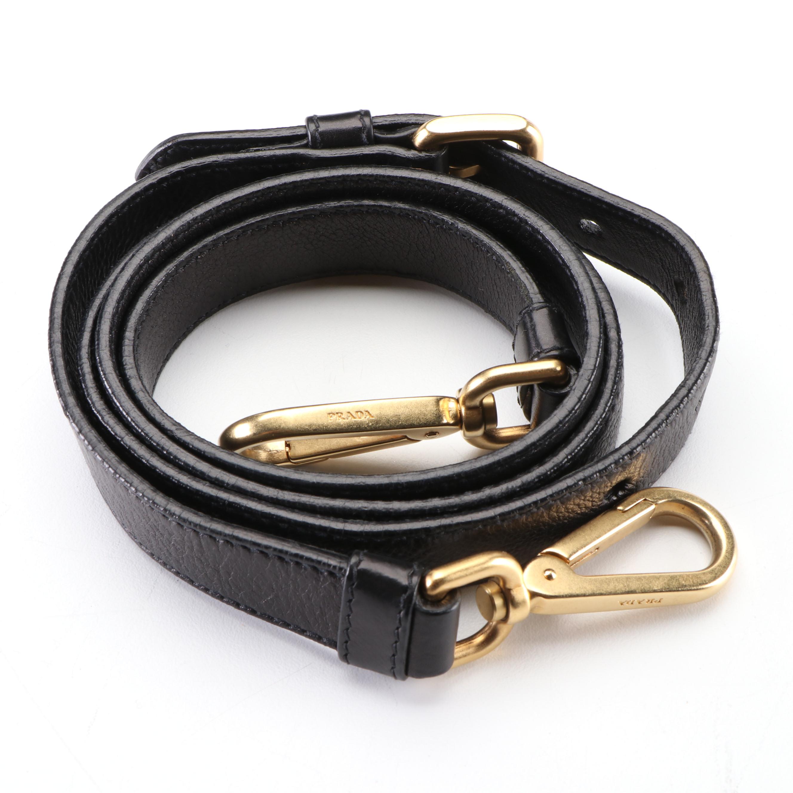 Prada Pleated Tote Bag in Black Vitello Daino Leather