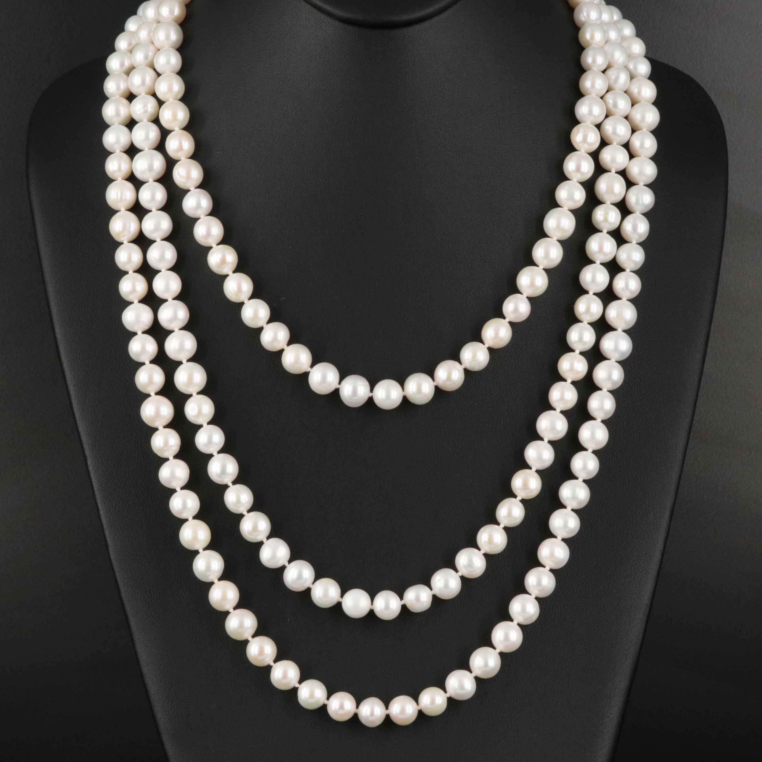 Rope Length Pearl Necklace