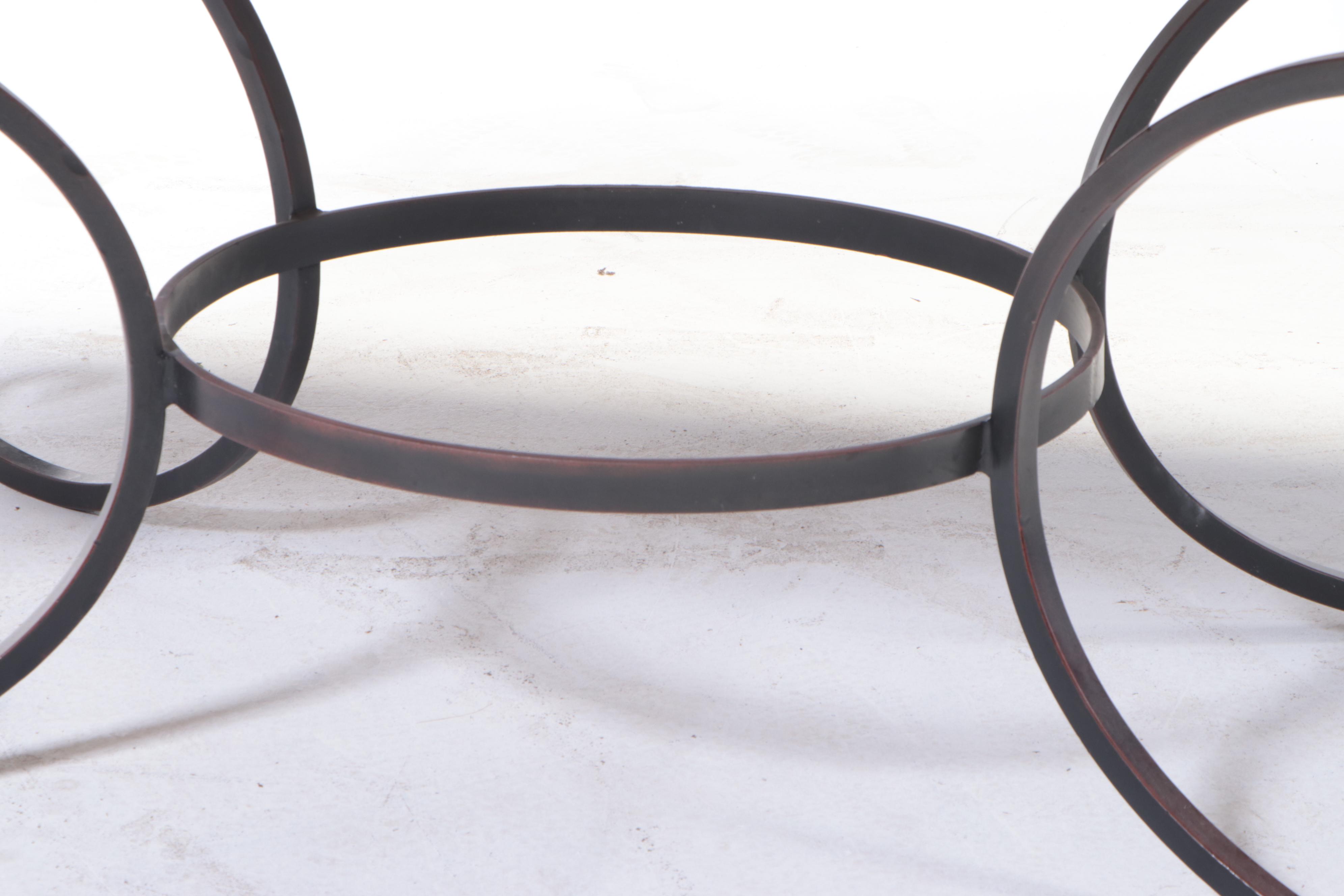 Arhaus "Mosaic Collection" Stone Tiled Dining Table on Wrought Iron Base