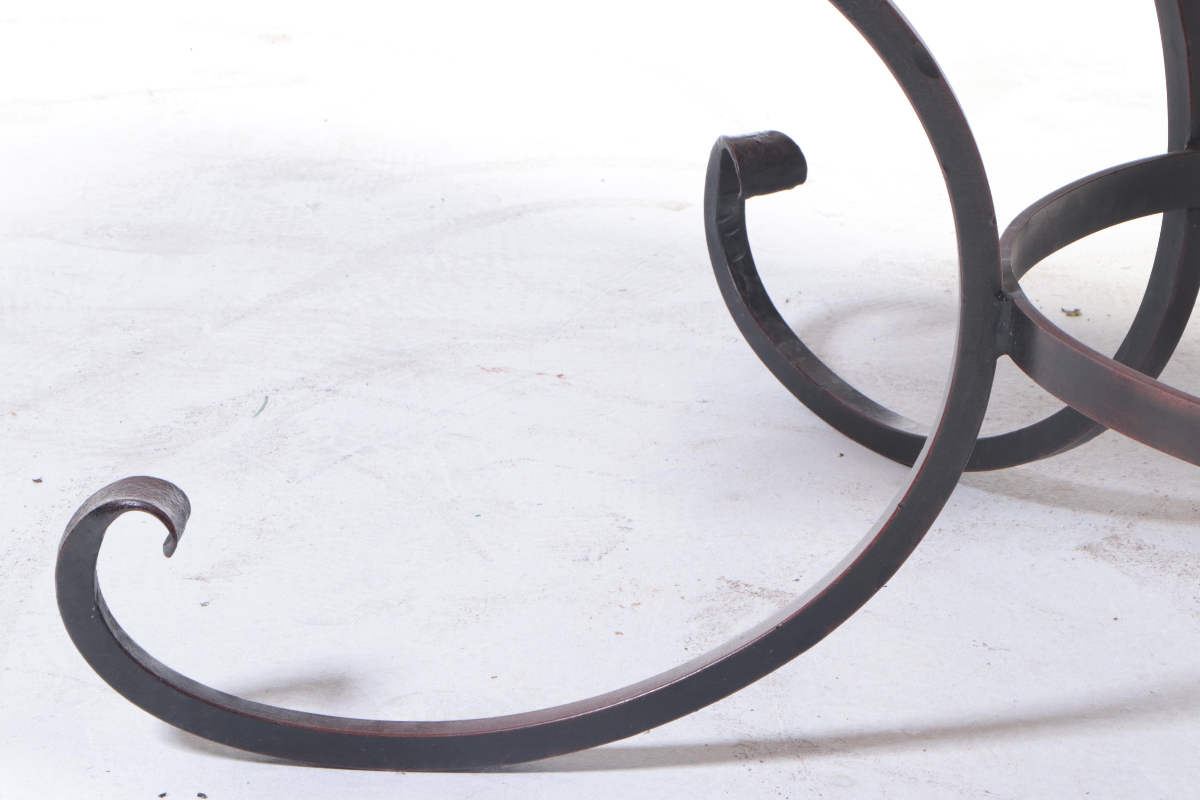 Arhaus "Mosaic Collection" Stone Tiled Dining Table on Wrought Iron Base