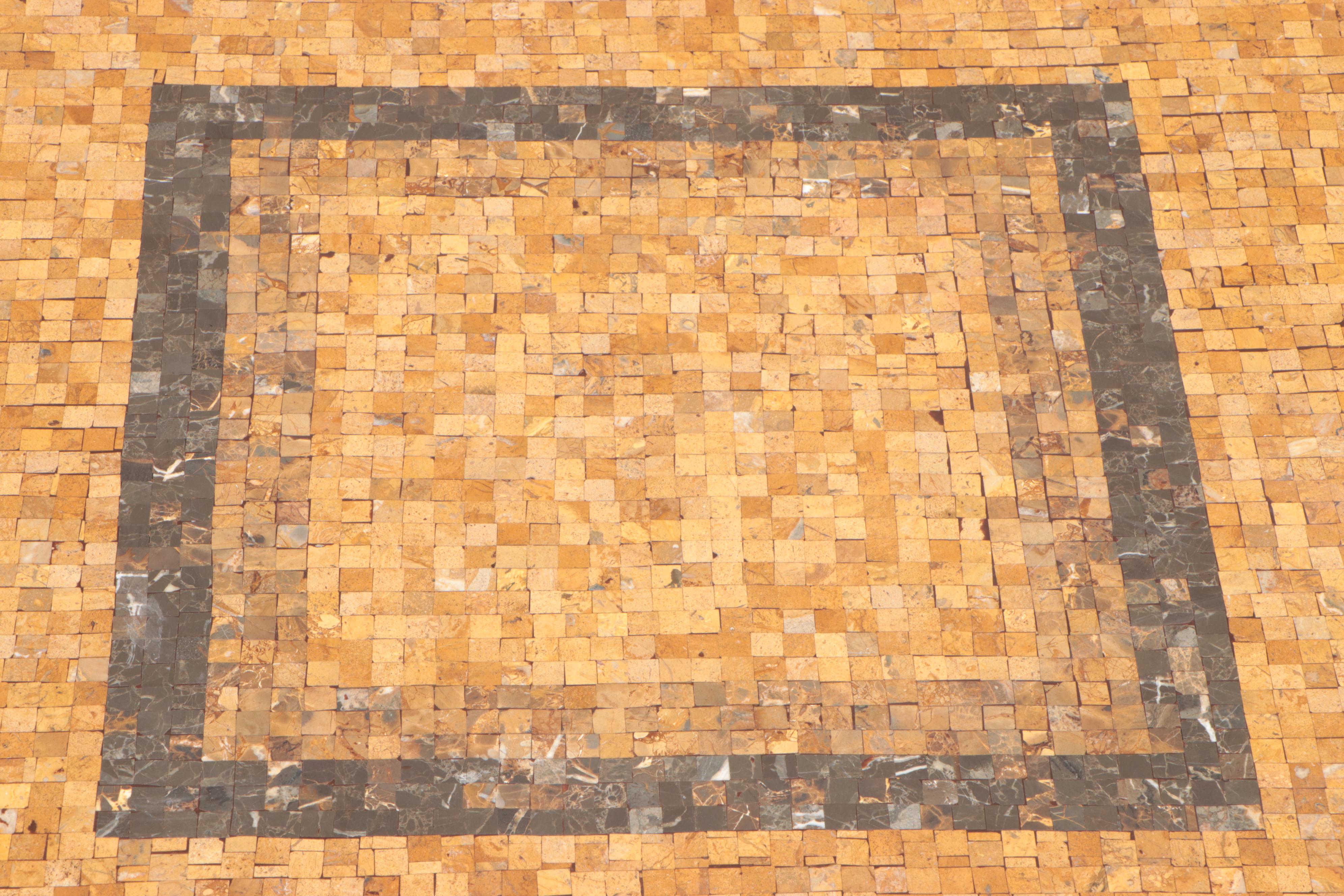 Arhaus "Mosaic Collection" Stone Tiled Dining Table on Wrought Iron Base