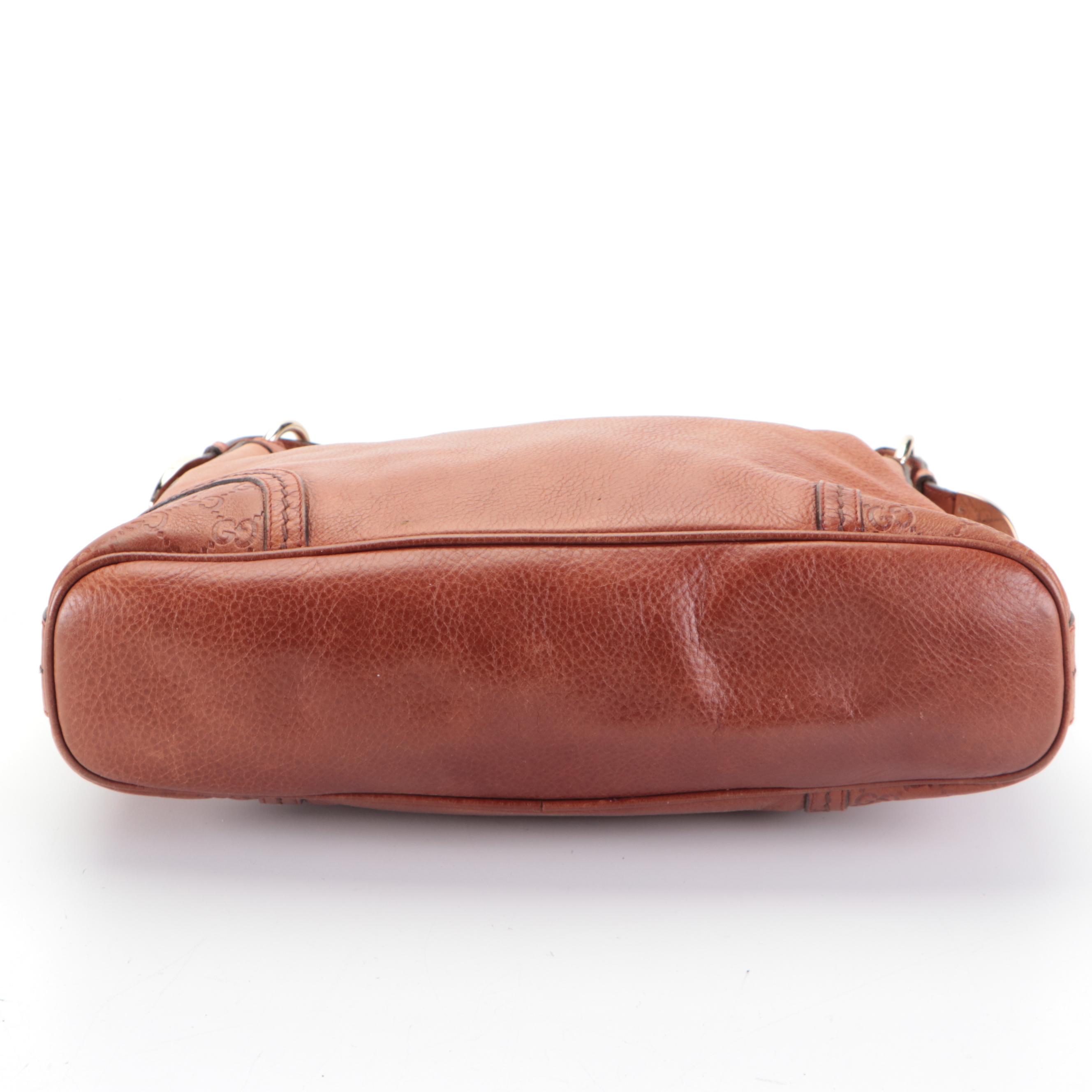 Gucci Signoria Shoulder Bag in Brown Guccissima and Pebble Grain Leather