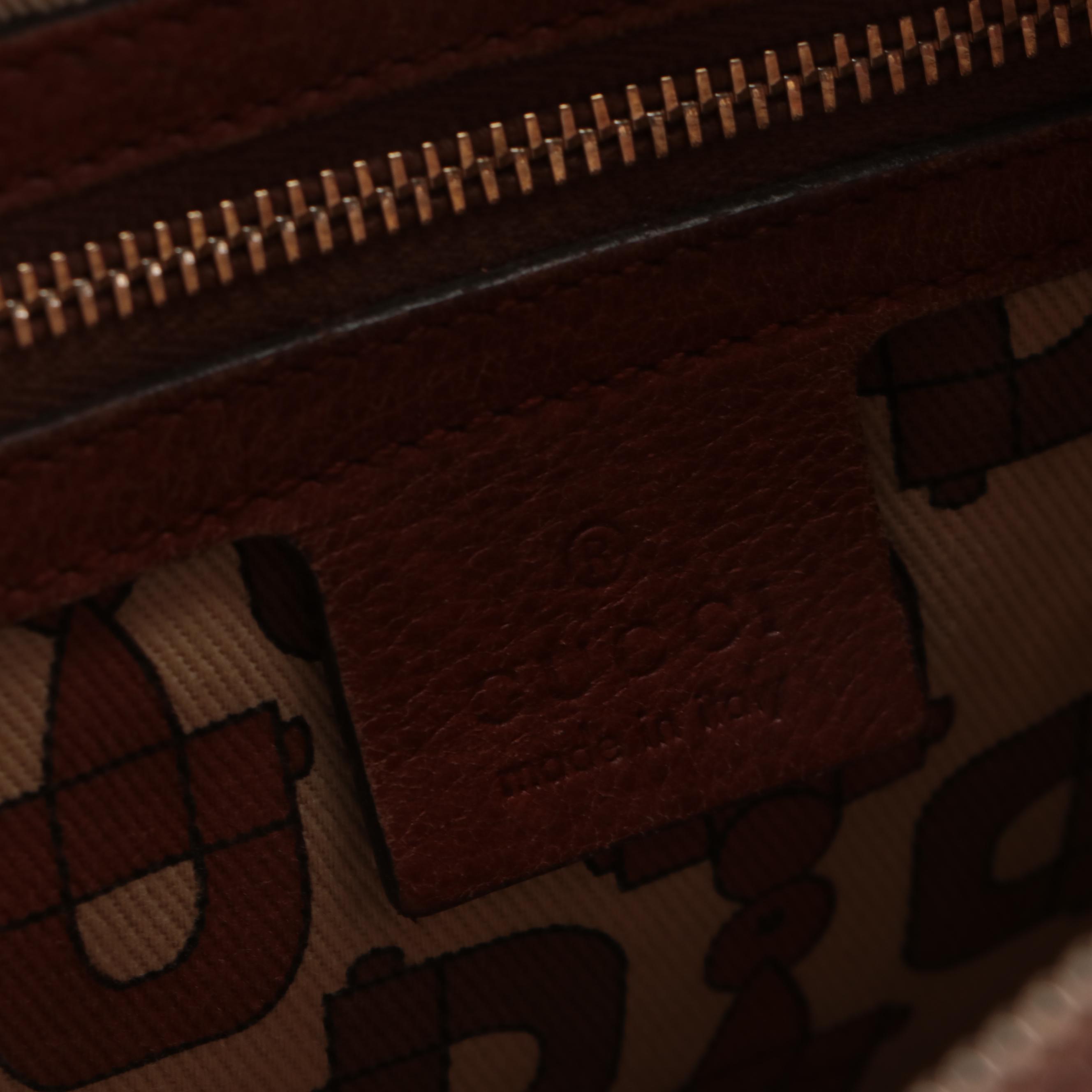 Gucci Signoria Shoulder Bag in Brown Guccissima and Pebble Grain Leather