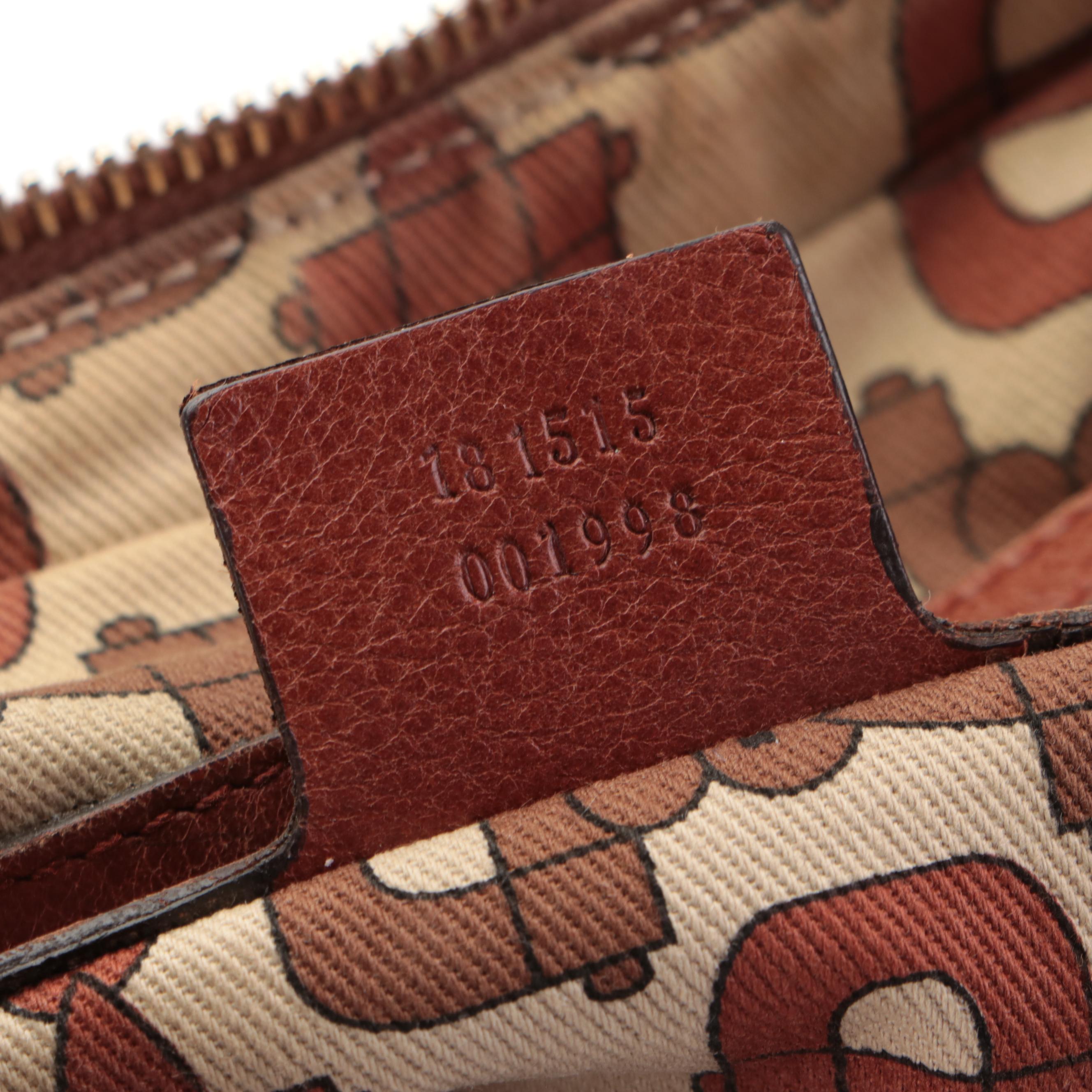 Gucci Signoria Shoulder Bag in Brown Guccissima and Pebble Grain Leather