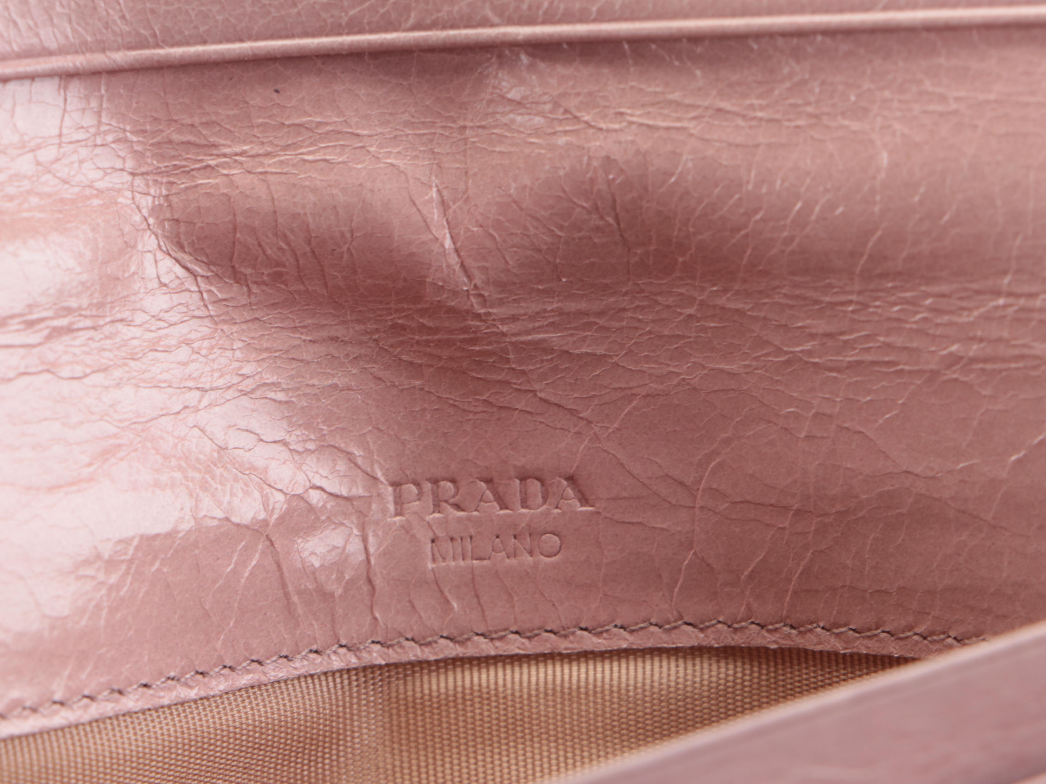 Prada Long Wallet in Light Blush Matelassé Calfskin Leather with Box