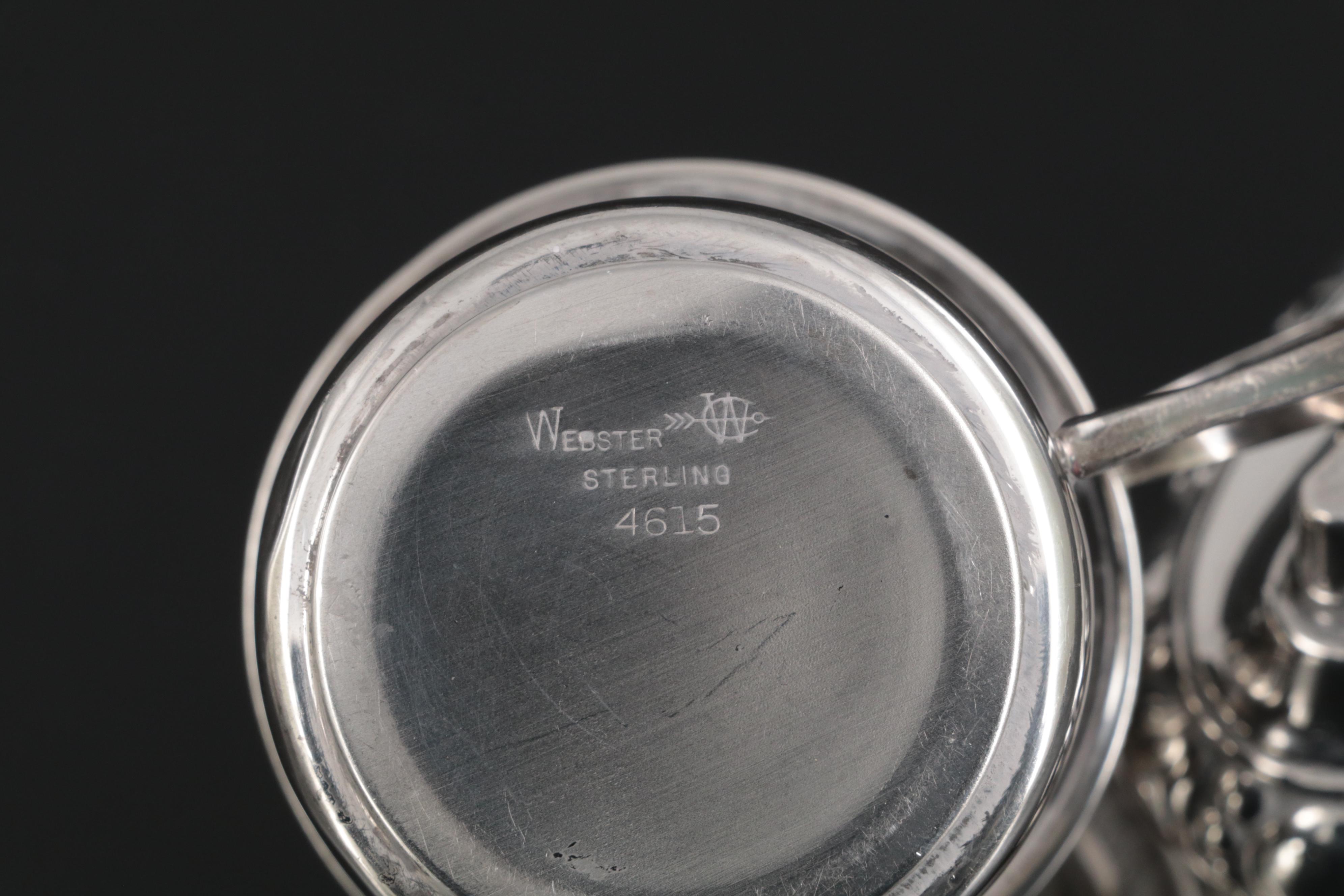 Baldwin & Miller Bowl and Other Sterling Table Accessories with Ronson Lighter