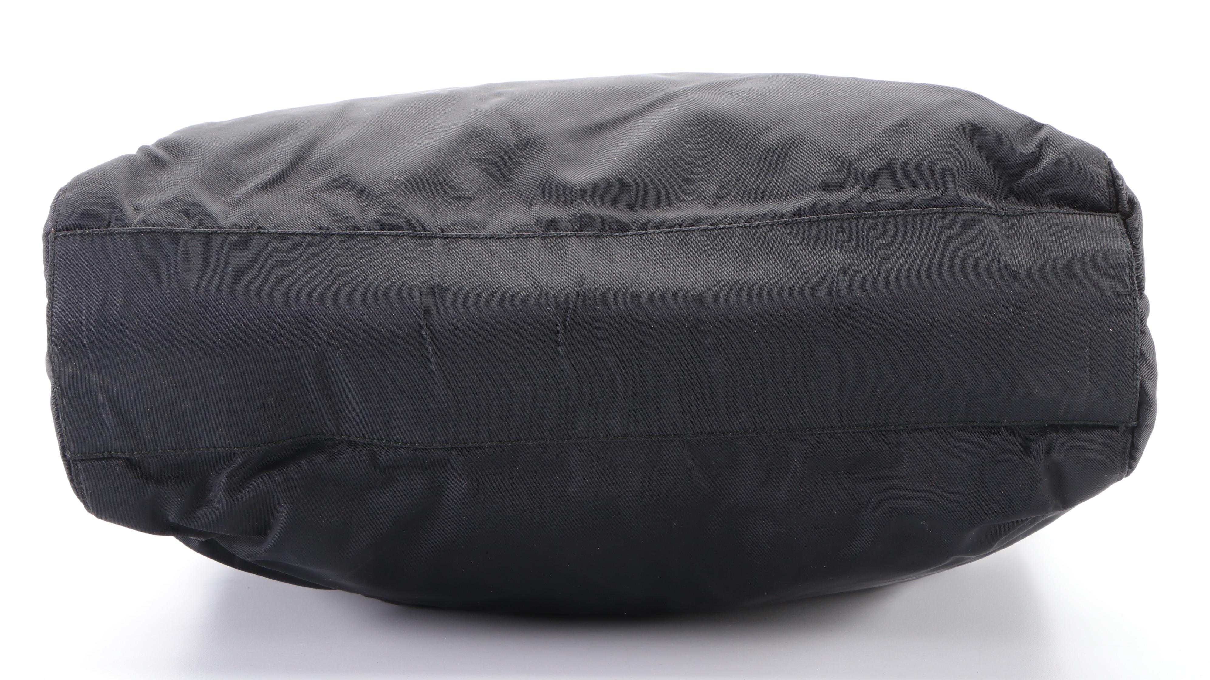 Prada Tote Bag in Black Tessuto Nylon with Resin Handles