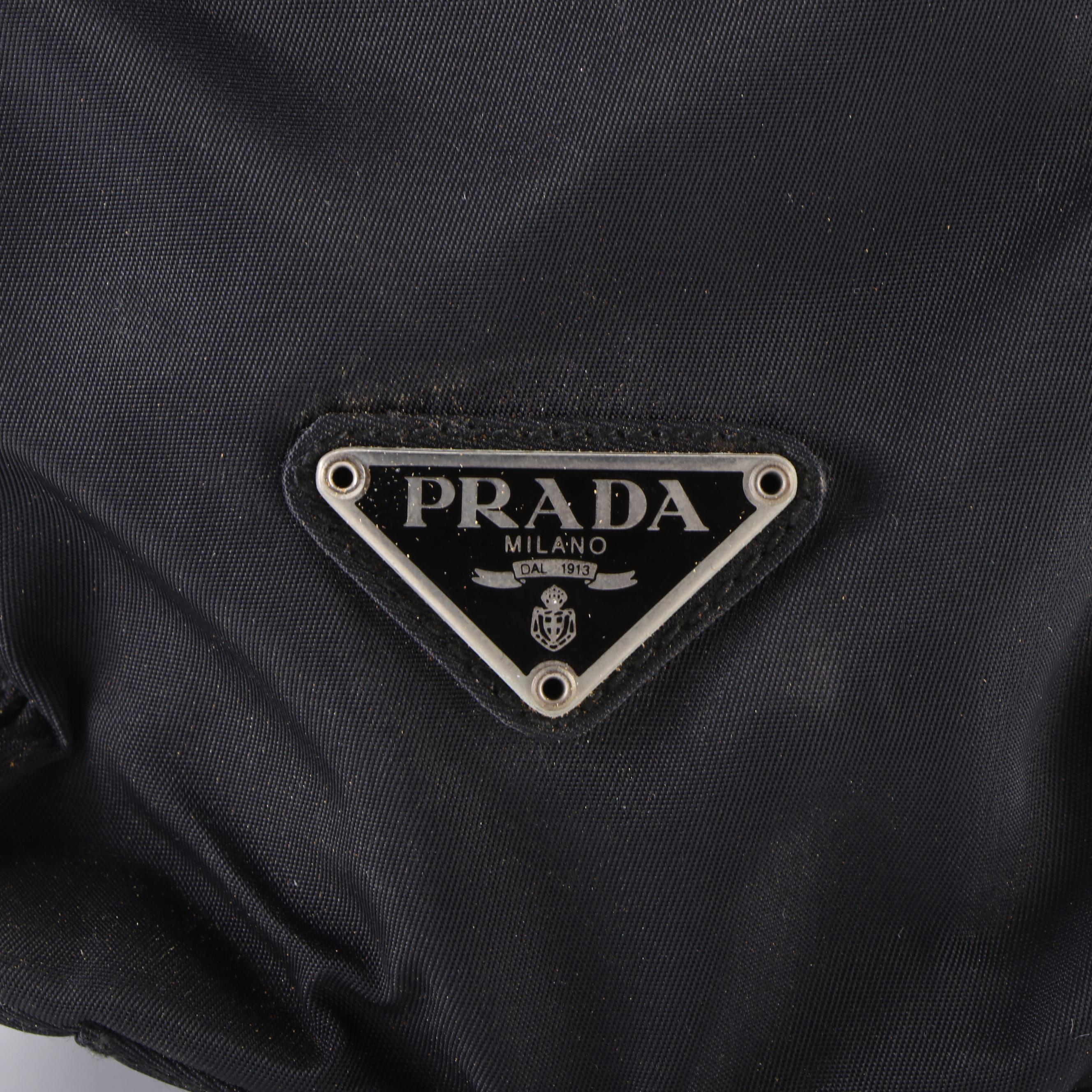 Prada Tote Bag in Black Tessuto Nylon with Resin Handles