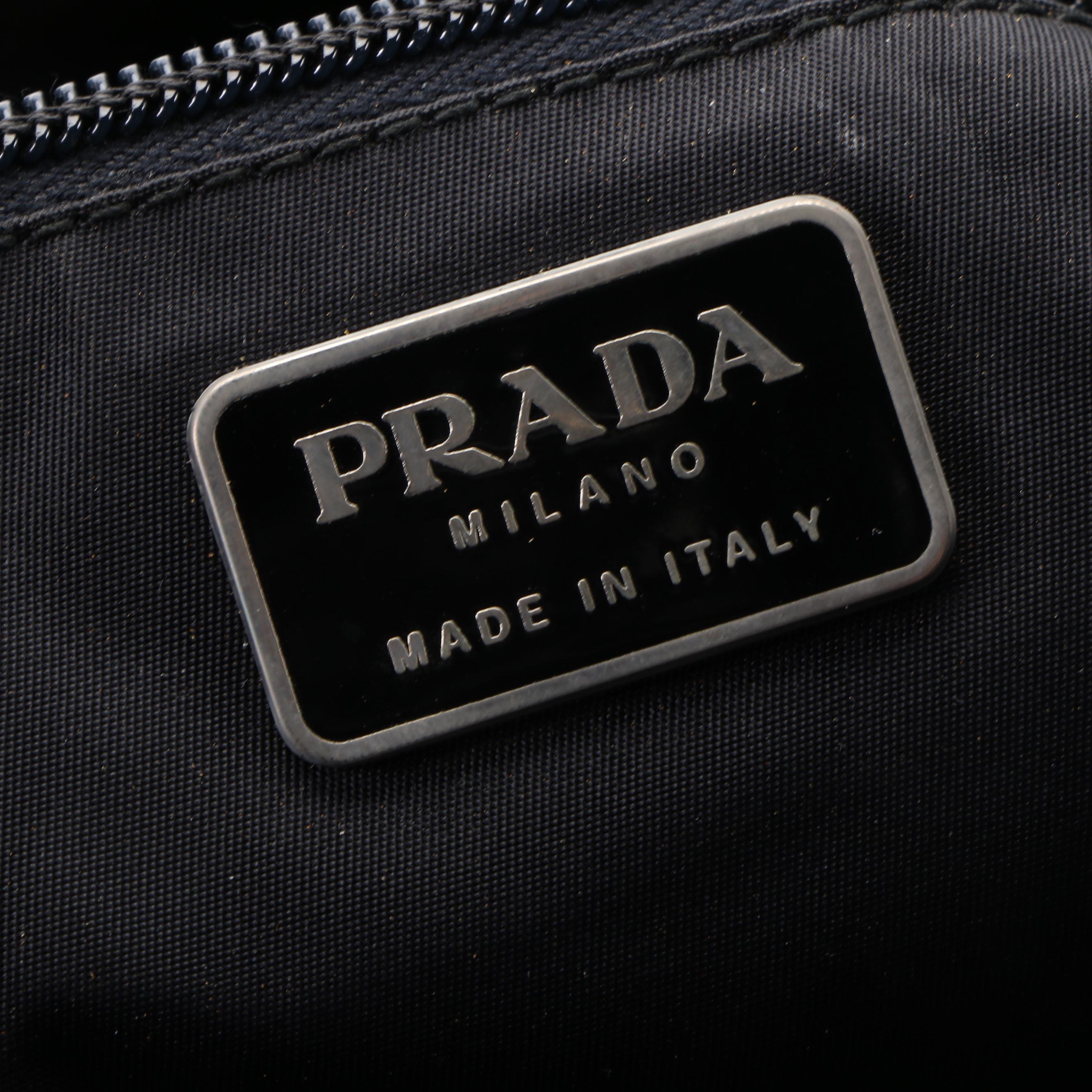 Prada Tote Bag in Black Tessuto Nylon with Resin Handles