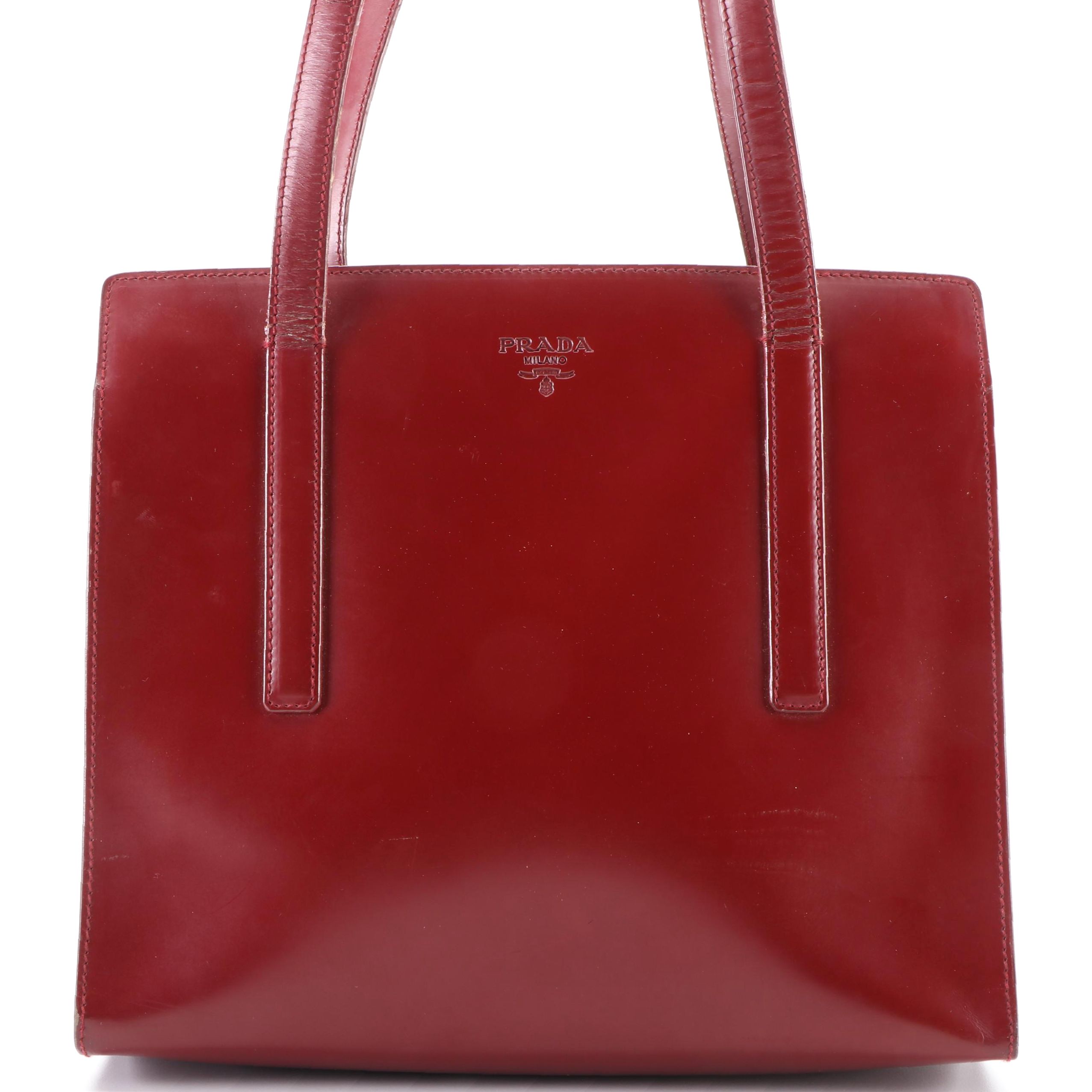 Prada Shoulder Bag in Red Spazzolato Leather