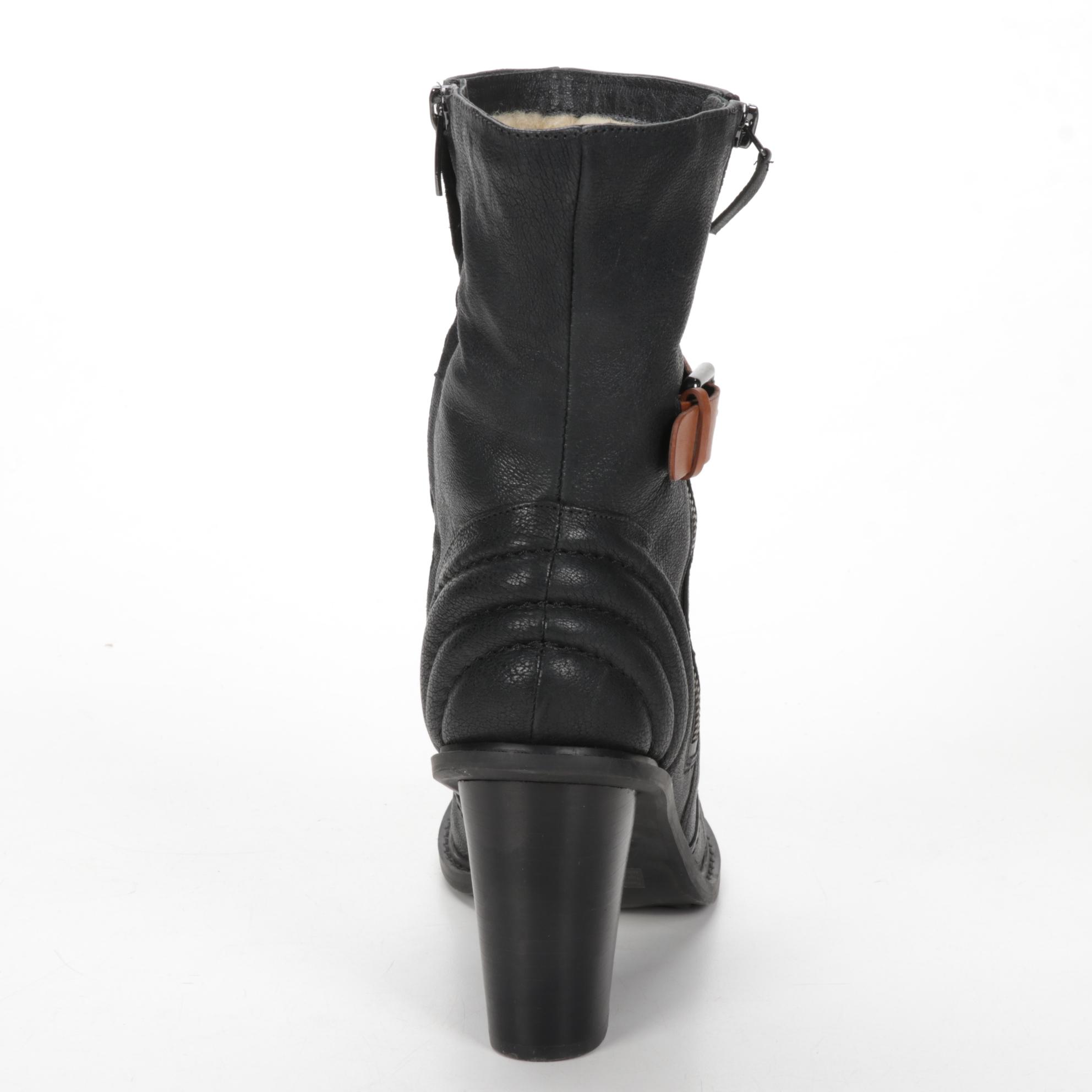 Clarks Narrative Leather Ankle Boots with Wool Lining