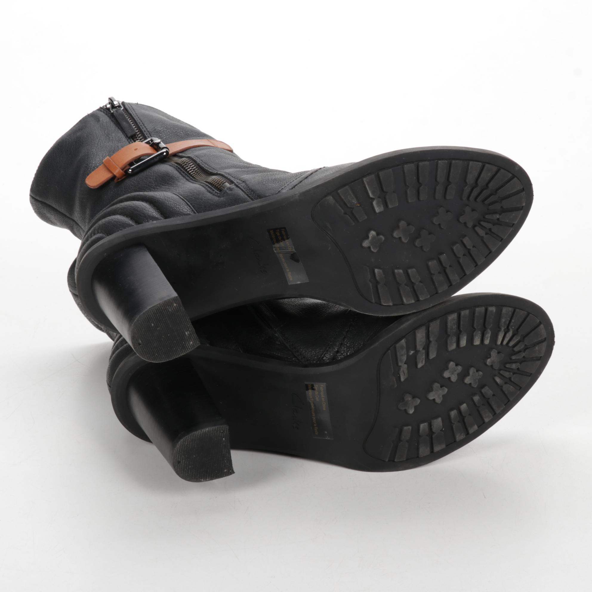 Clarks Narrative Leather Ankle Boots with Wool Lining