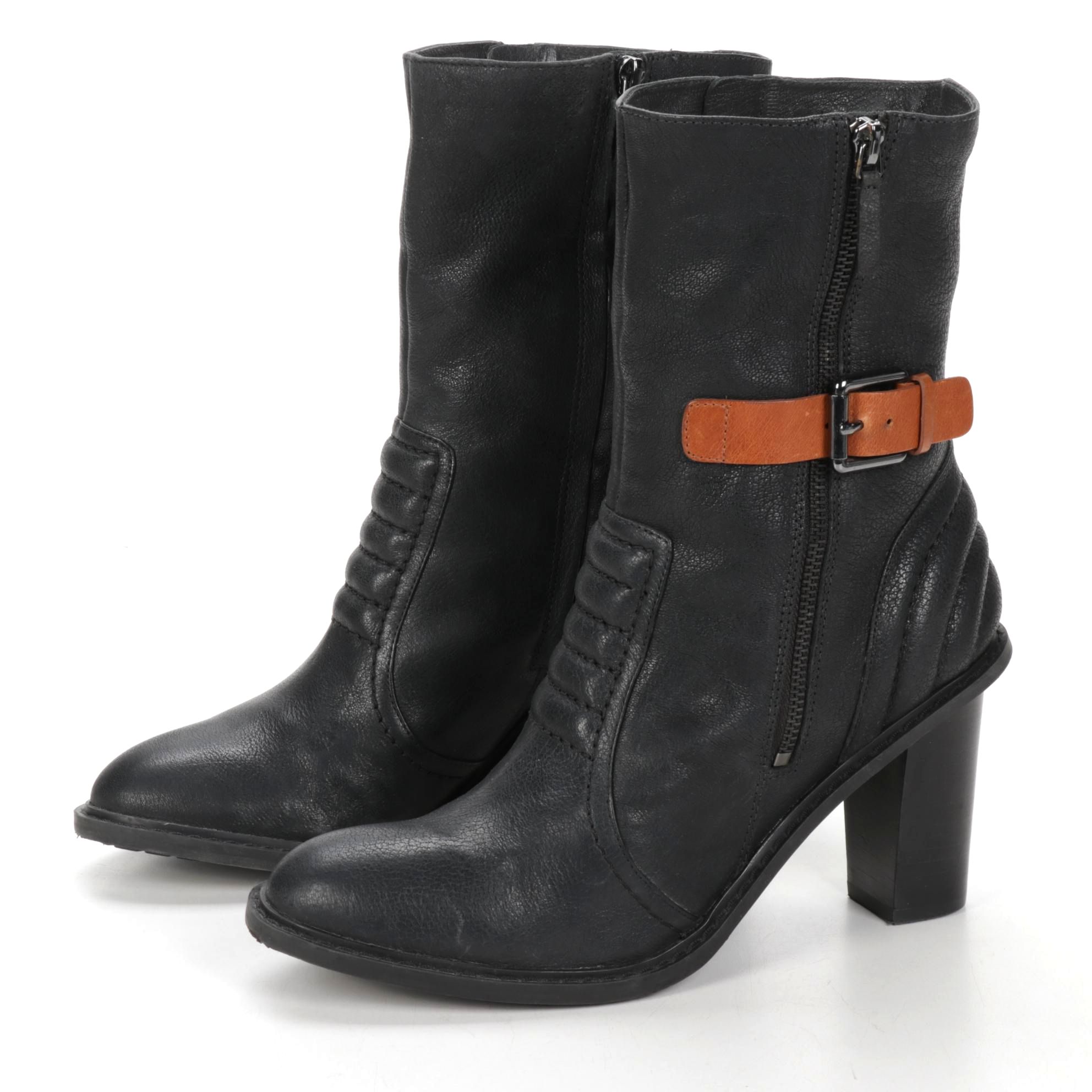 Clarks Narrative Leather Ankle Boots with Wool Lining