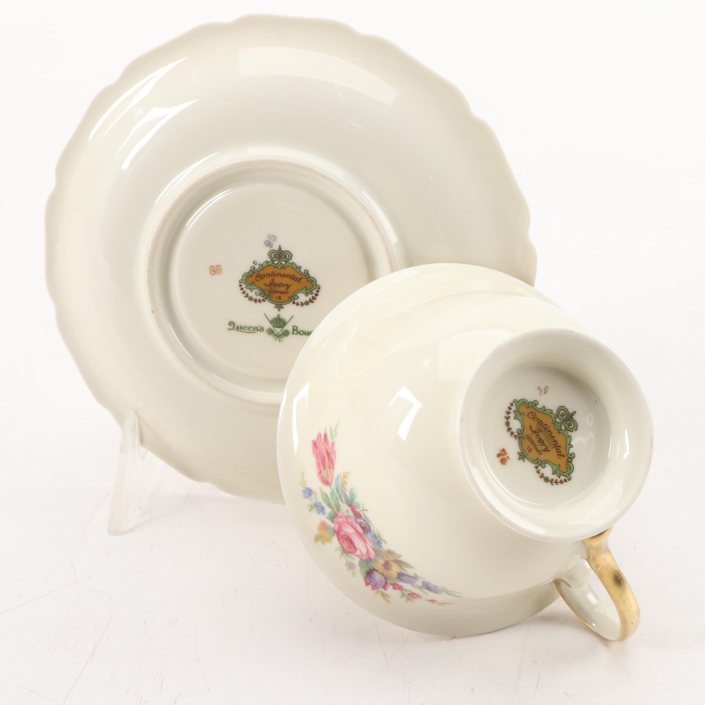 Rosenthal Continental Ivory "Queen's Bouquet" Porcelain Dinnerware