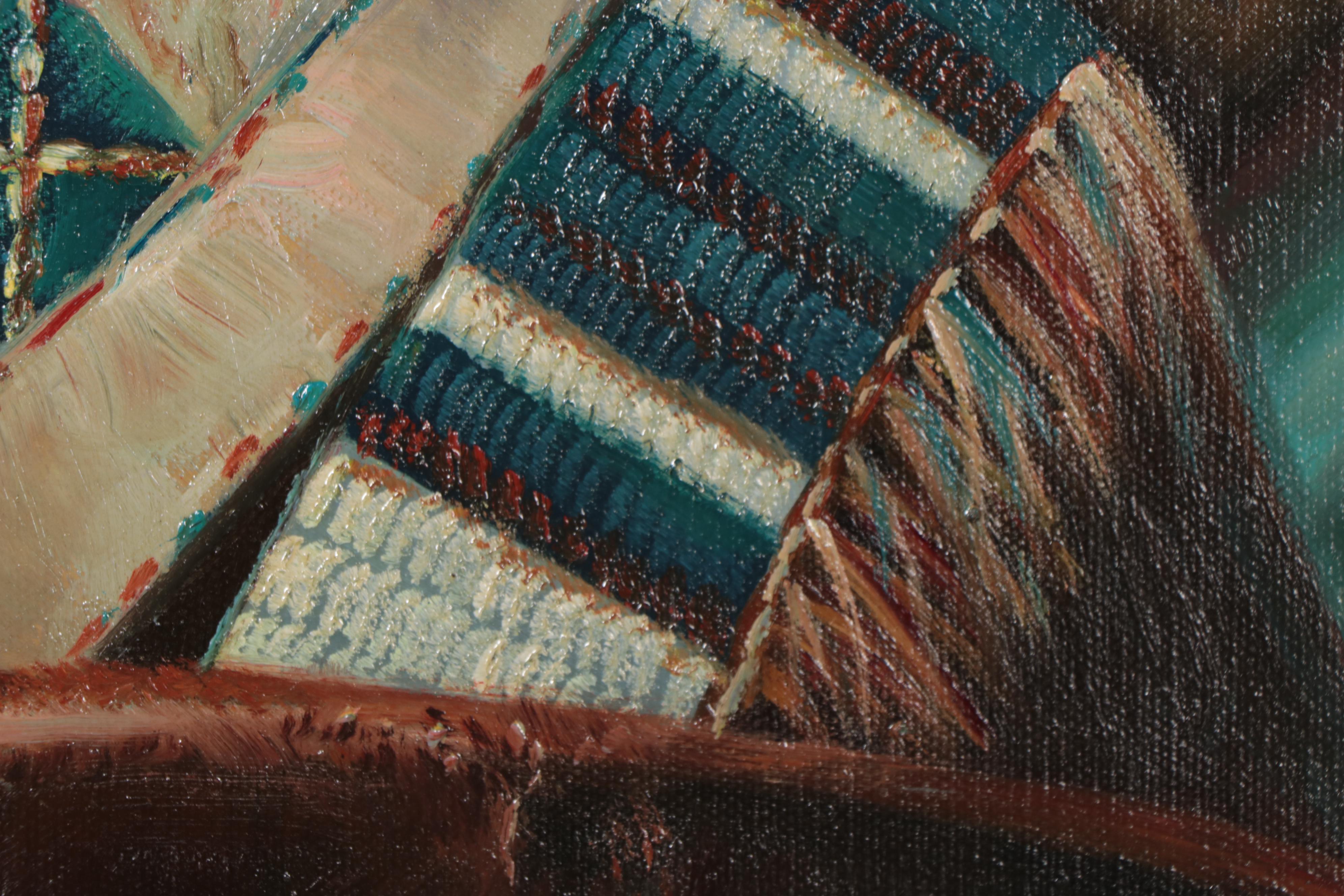 Troy Denton Native American Portrait Oil Painting